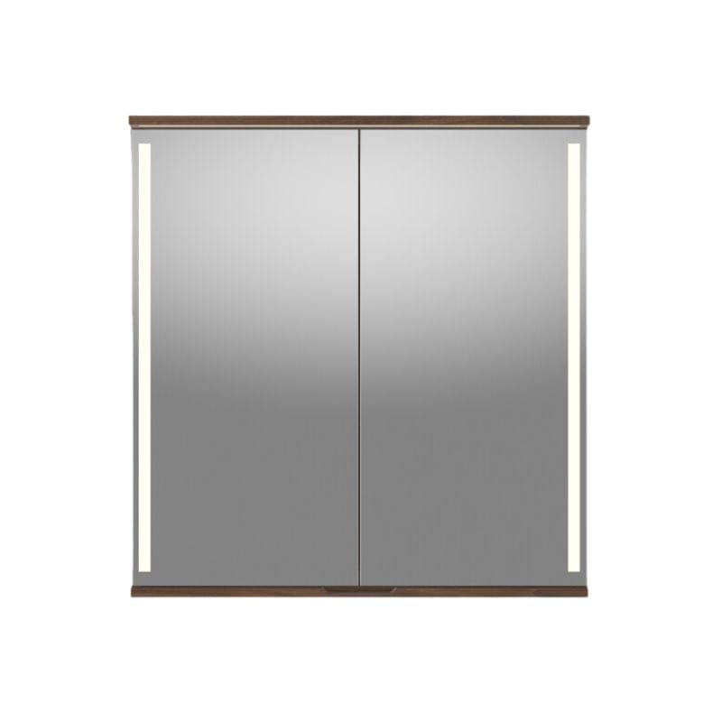 Linn Bad Sogn Speilskap med integrert belysning og stikk Valnøtt / 80cm Linn Bad Speilskap LB-20908B