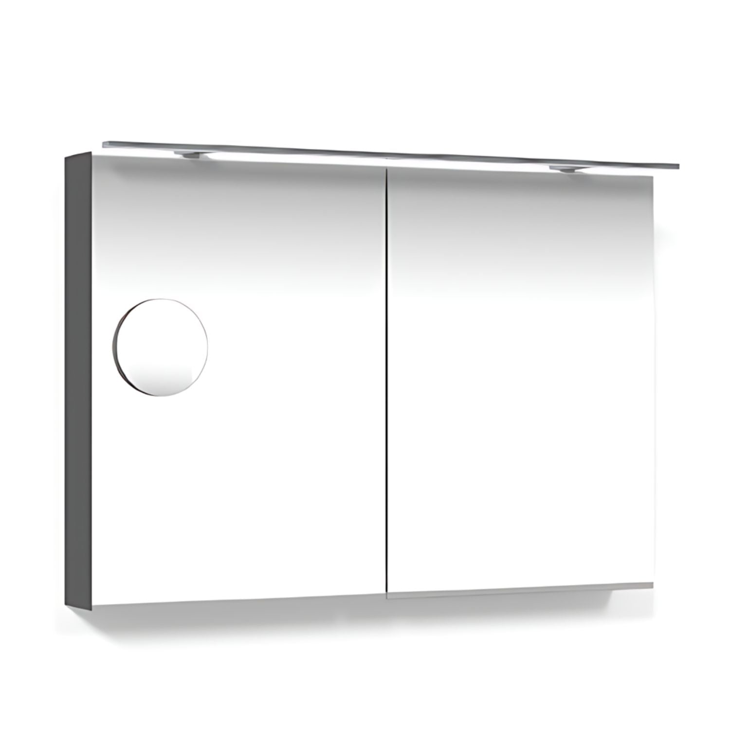 Macro Design CROWN 2-dør Speilskap Rampe-belysning med forstørrelsesspeil Antrasitt / 100cm Macro Design Speilskap GRO-FCS100ABRLF