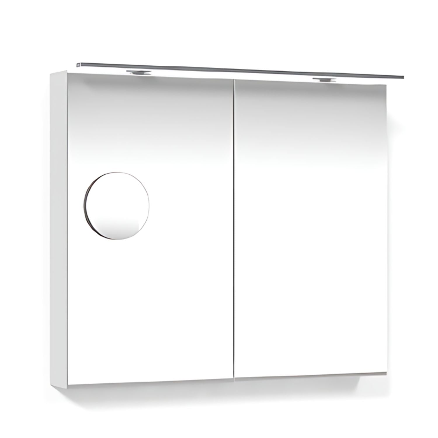 Macro Design CROWN 2-dør Speilskap Rampe-belysning med forstørrelsesspeil Hvit / 80cm Macro Design Speilskap GRO-FCS80VBRLF