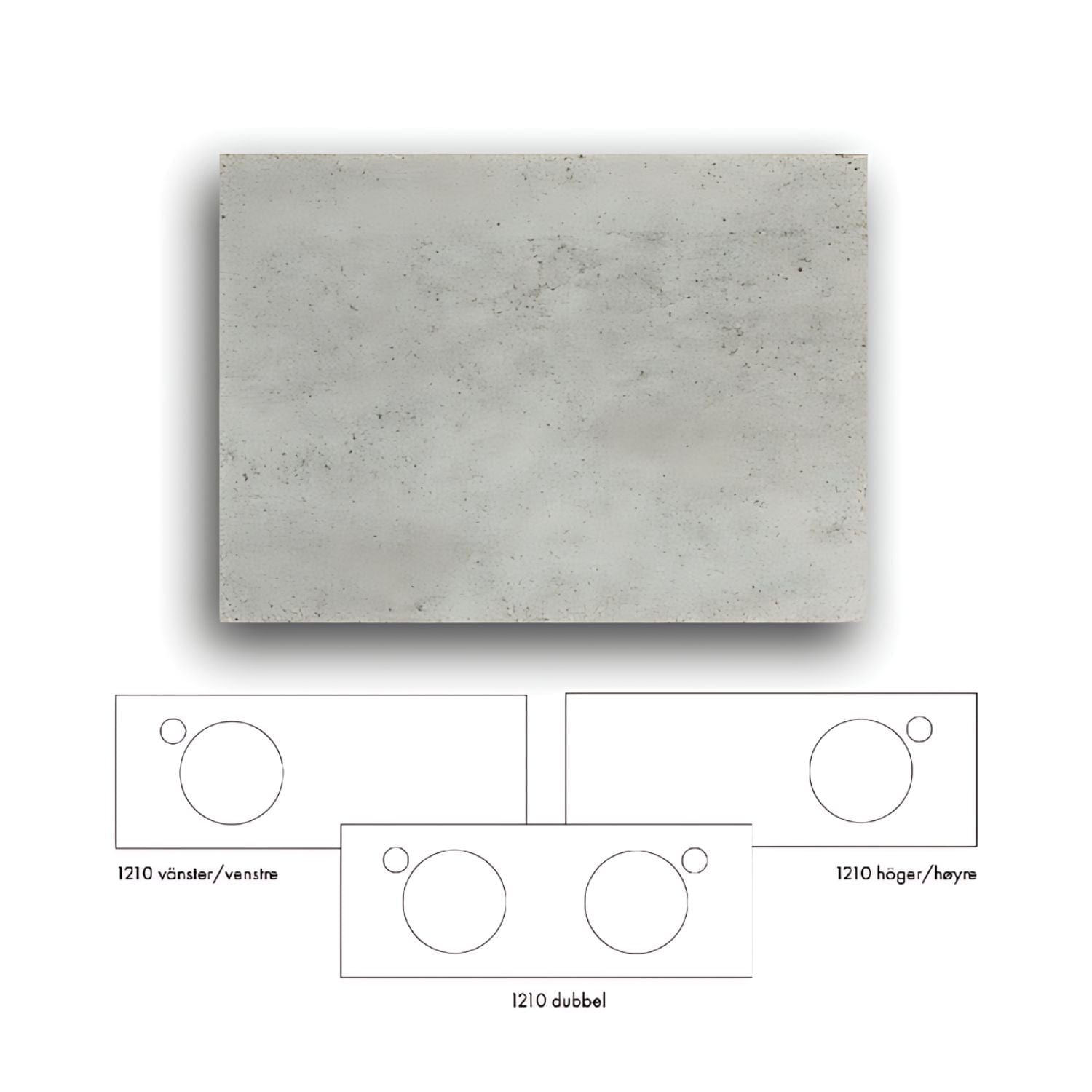 Macro Design Crown+ Dekton Benkeplate 121cm Keon / 121cm / Høyre Macro Design Benkeplate bad GRO-FB120KEOHH