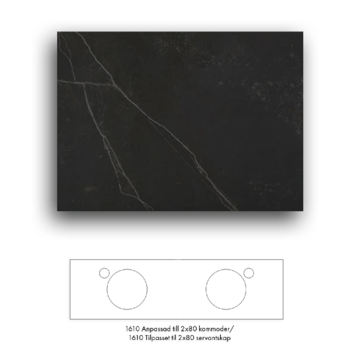 Macro Design Crown+ Dekton Benkeplate 161-201cm Keyla / 161cm Macro Design Benkeplate bad GRO-FB160KEYDH