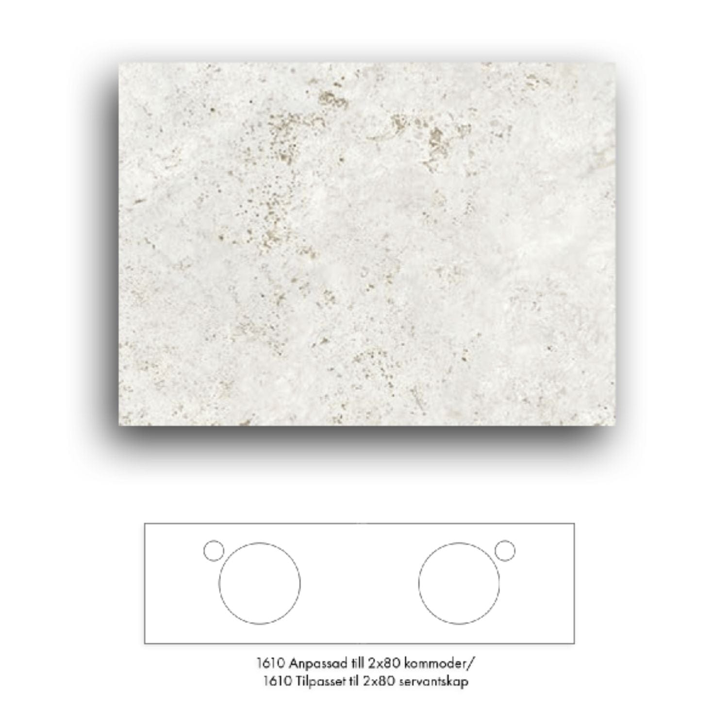 Macro Design Crown+ Dekton Benkeplate 161-201cm Sabbia / 161cm Macro Design Benkeplate bad GRO-FB160SABDH