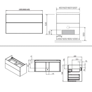 Macro Design CROWN Frame Servantskap 2-skuff - med Glasservant