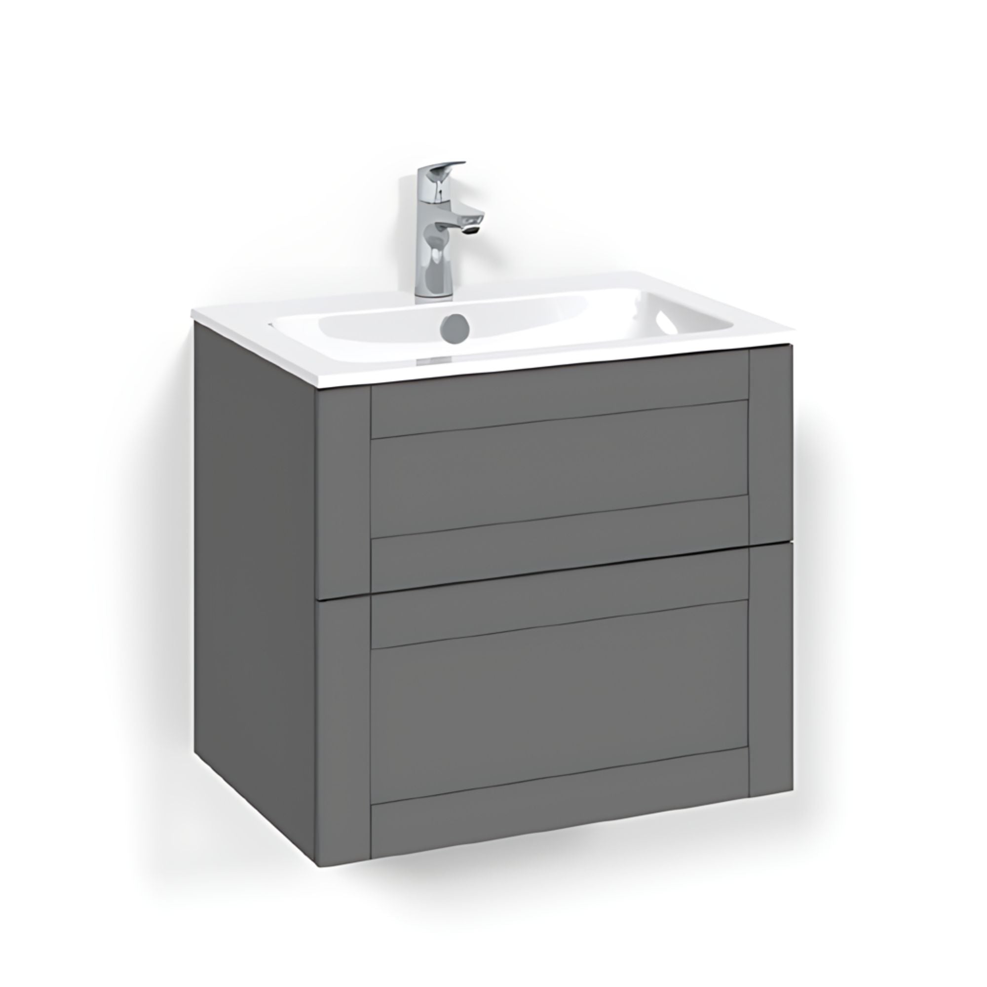 Macro Design CROWN Frame Servantskap 2 skuff - med LIGHT servant Antrasitt / 60cm / Light 14 Macro Design Servantskap BUN-FSK60AFL14