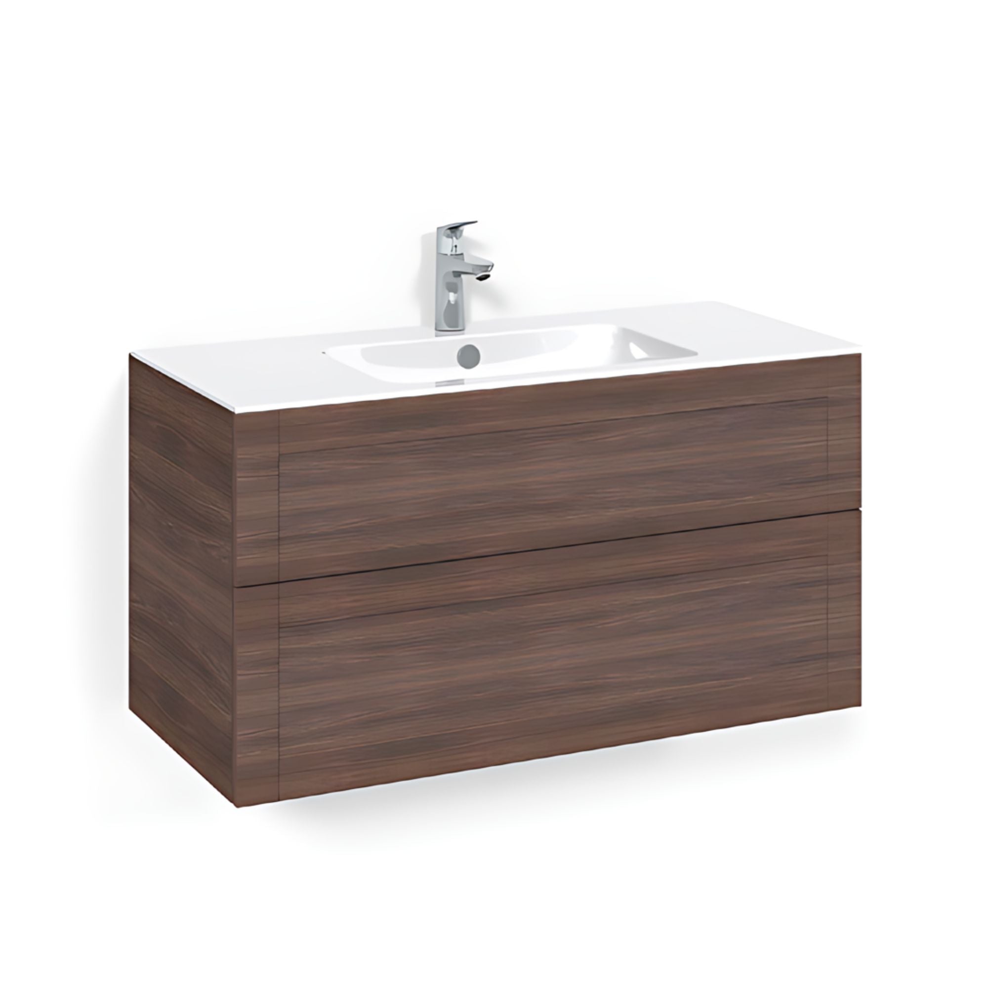 Macro Design CROWN Frame Servantskap 2 skuff - med LIGHT servant Brun ask / 100cm / Light 8 Macro Design Møbelpakke bad BUN-FSK100BFL8