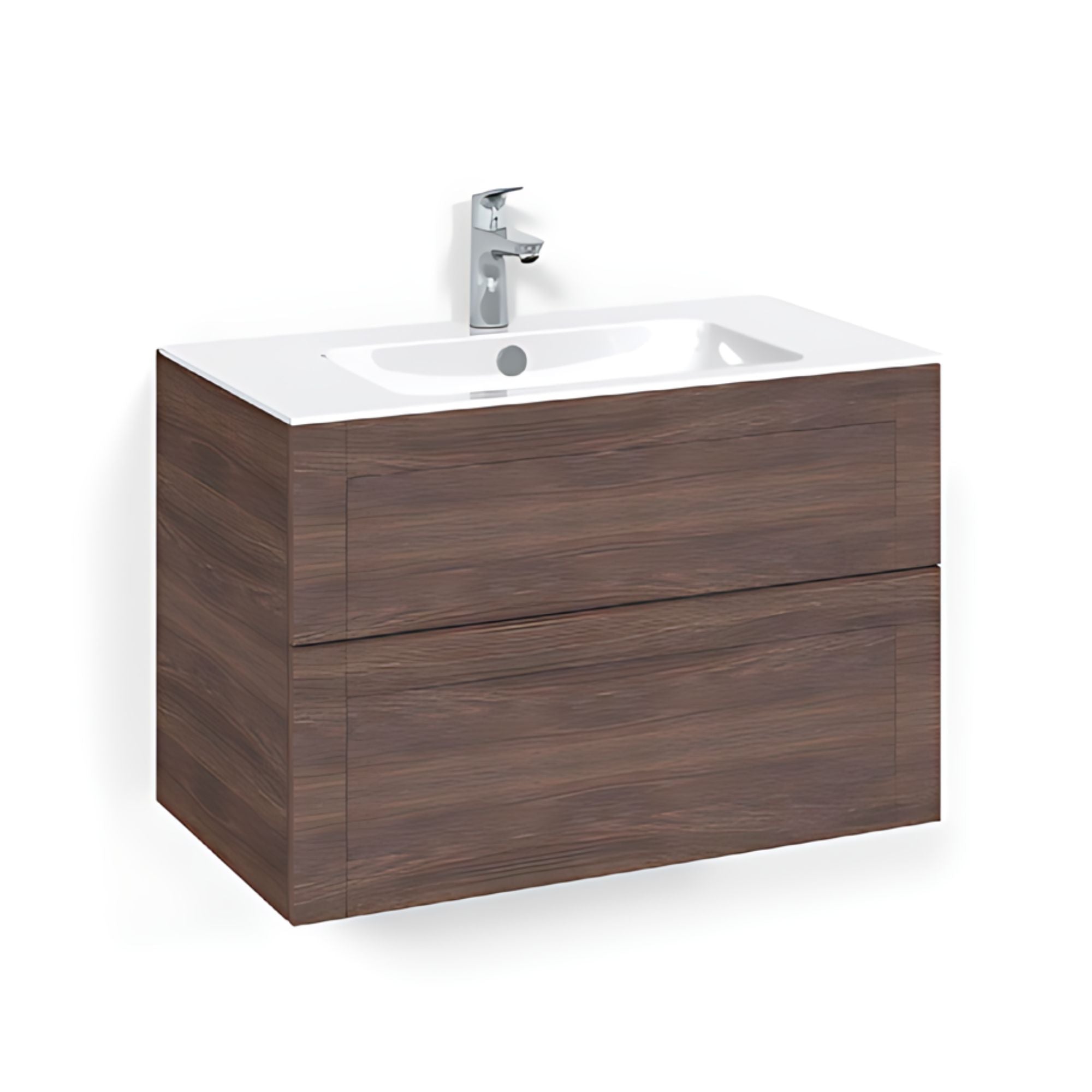 Macro Design CROWN Frame Servantskap 2 skuff - med LIGHT servant Brun ask / 80cm / Light 8 Macro Design Møbelpakke bad BUN-FSK80BFL8