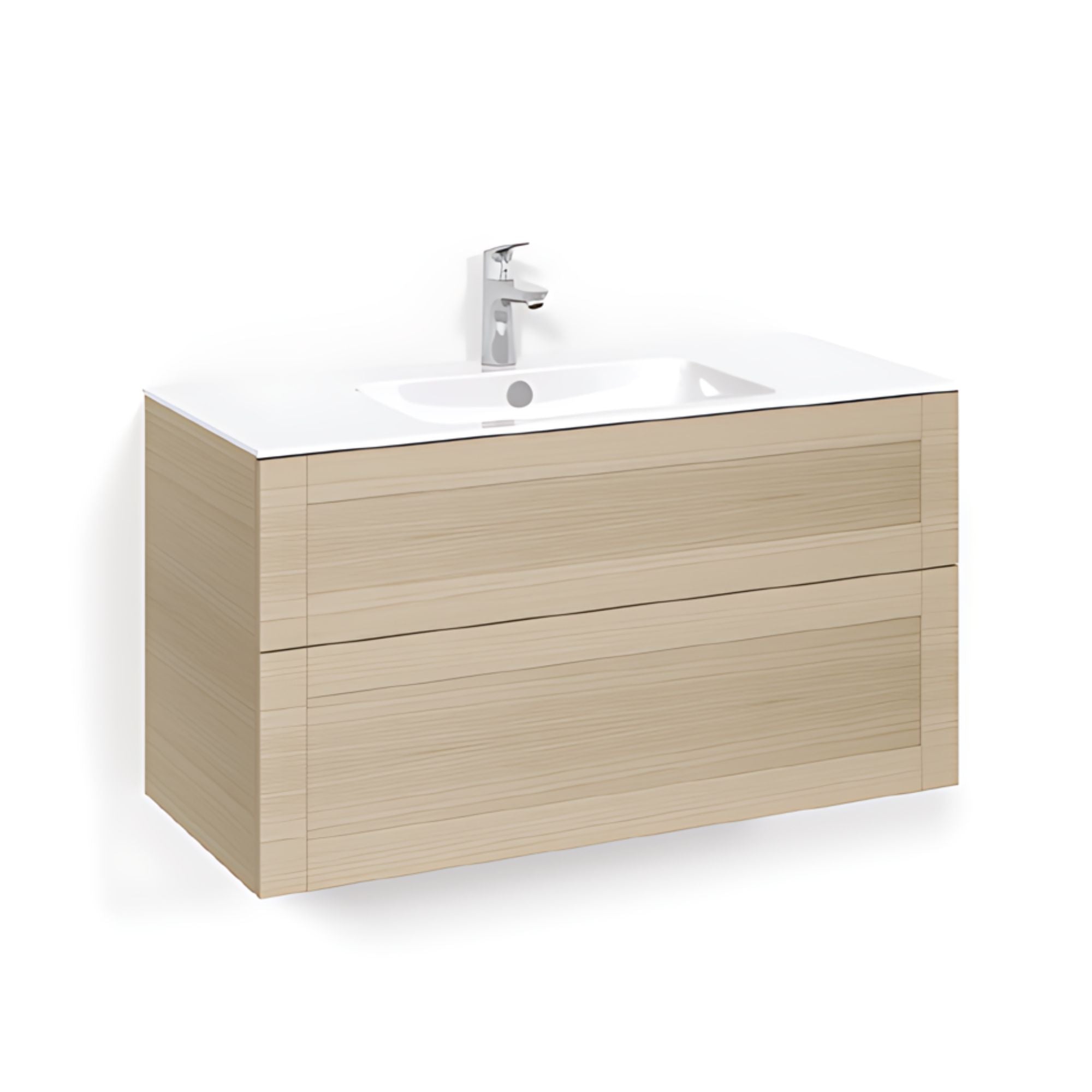 Macro Design CROWN Frame Servantskap 2 skuff - med LIGHT servant Eik / 100cm / Light 8 Macro Design Møbelpakke bad BUN-FSK100EFL8