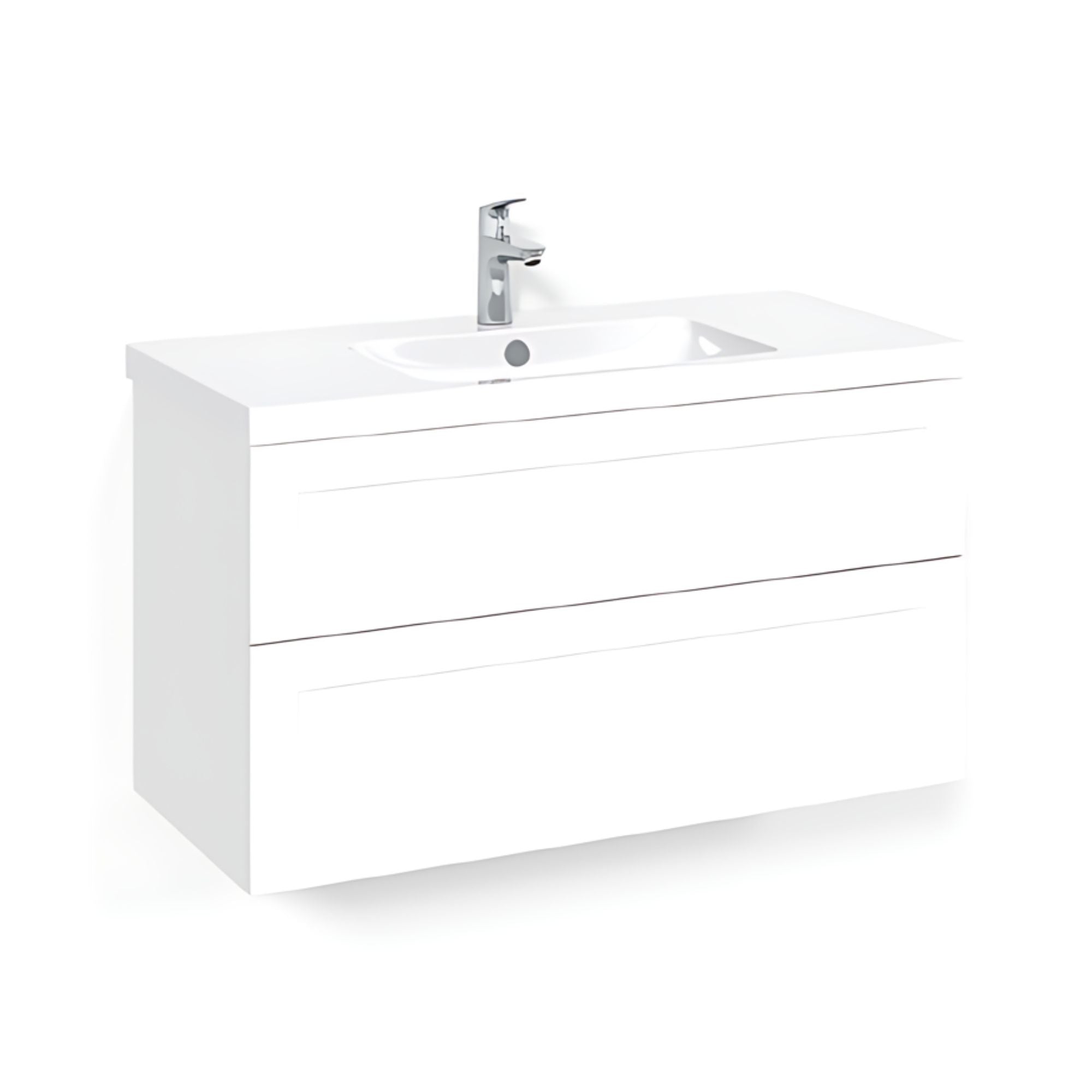 Macro Design CROWN Frame Servantskap 2 skuff - med LIGHT servant Hvit / 100cm / Light 45 Macro Design Møbelpakke bad BUN-FSK100VFL45