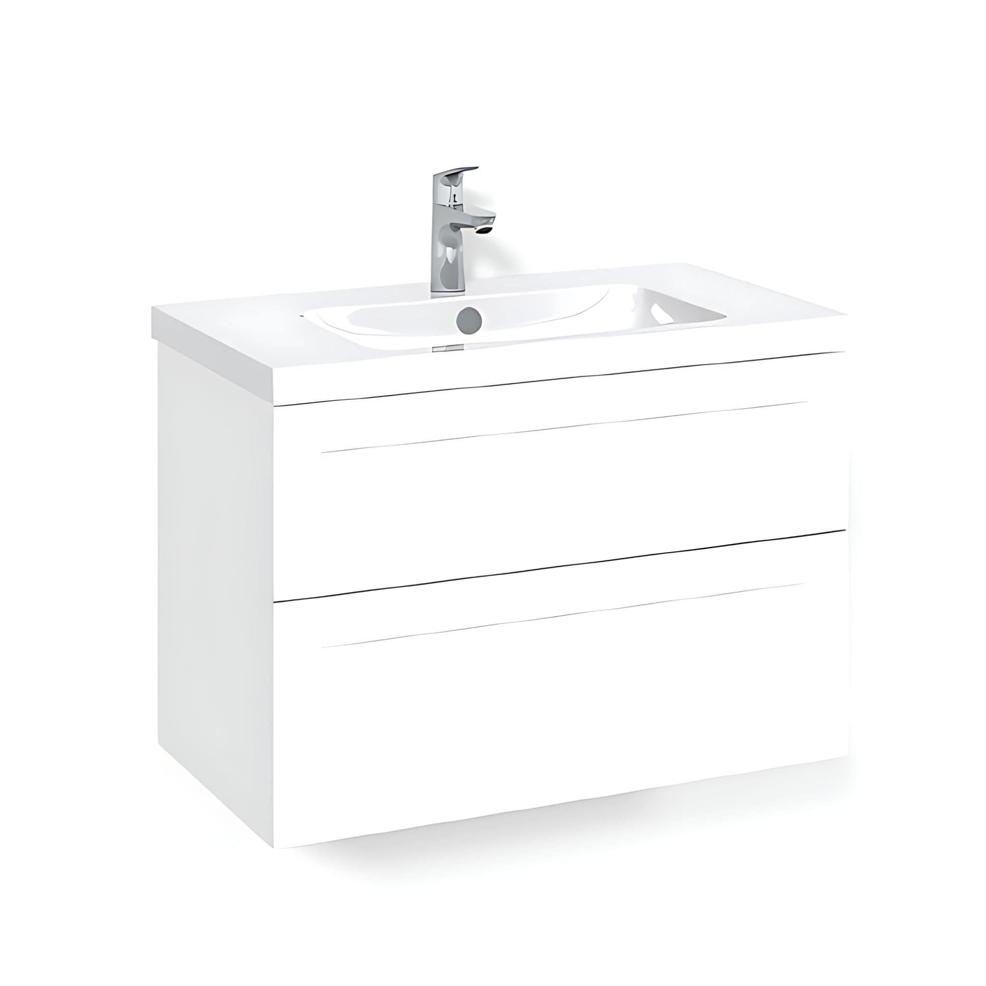 Macro Design CROWN Frame Servantskap 2 skuff - med LIGHT servant Hvit / 80cm / Light 45 Macro Design Møbelpakke bad BUN-FSK80VFL45