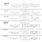 Macro Design CROWN Frame Servantskap 2 skuff - med LIGHT servant