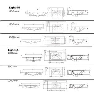 Macro Design CROWN Line/Push-open Servantskap 2 skuff - med LIGHT servant