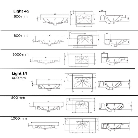 Macro Design CROWN Line/Push-open Servantskap 2 skuff - med LIGHT servant