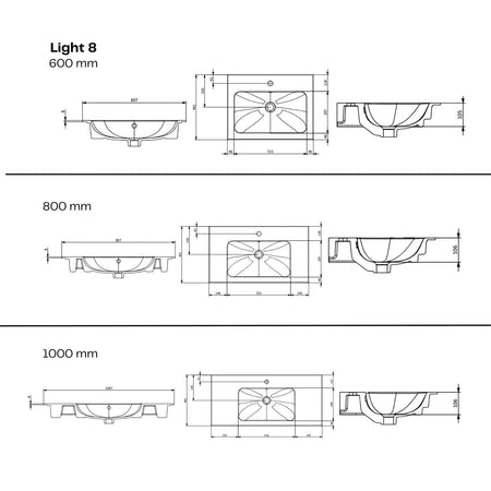 Macro Design CROWN Line/Push-open Servantskap 2 skuff - med LIGHT servant