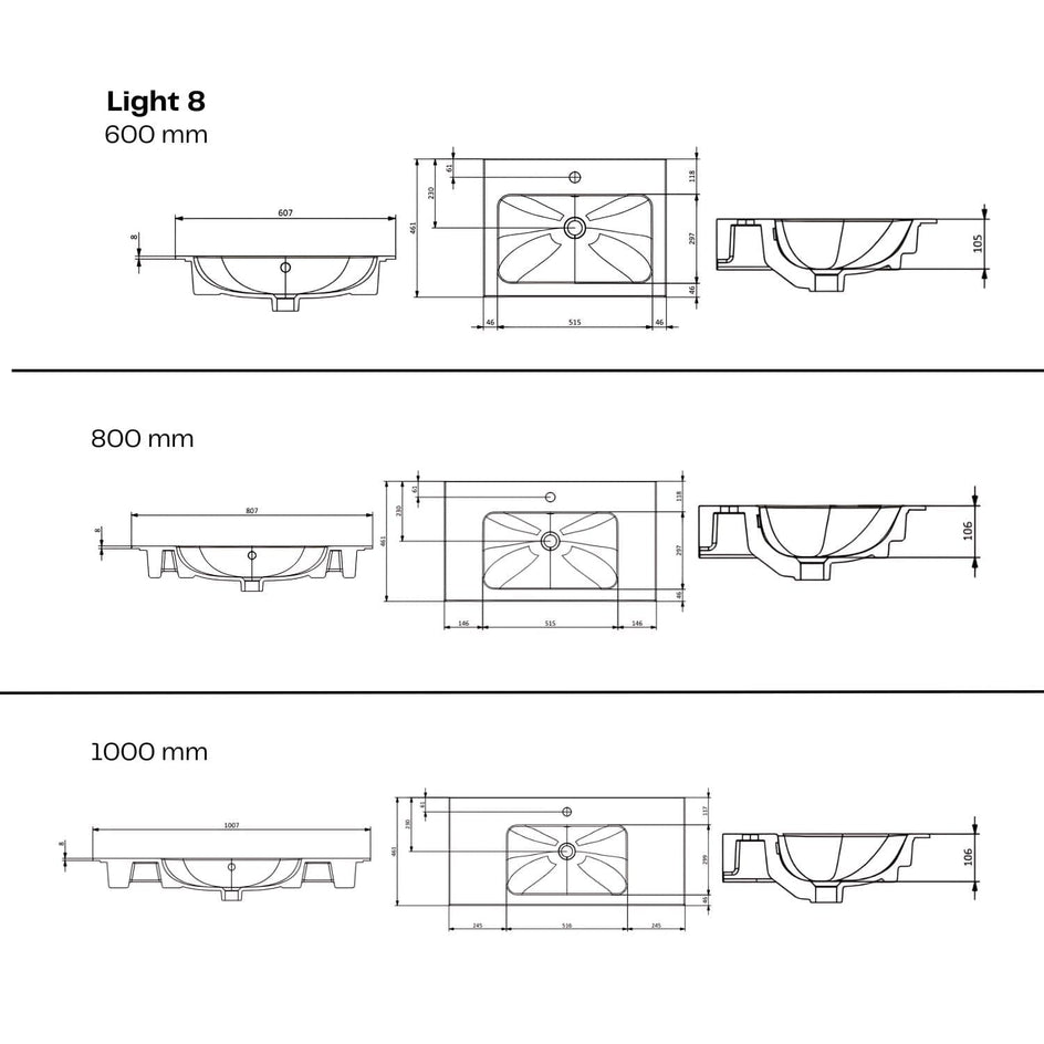 Macro Design CROWN Frame Servantskap 2 skuff - med LIGHT servant Macro Design Møbelpakke bad