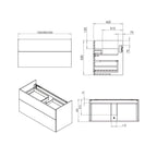 Macro Design CROWN Shape Servantskap 2 skuff - med LIGHT servant