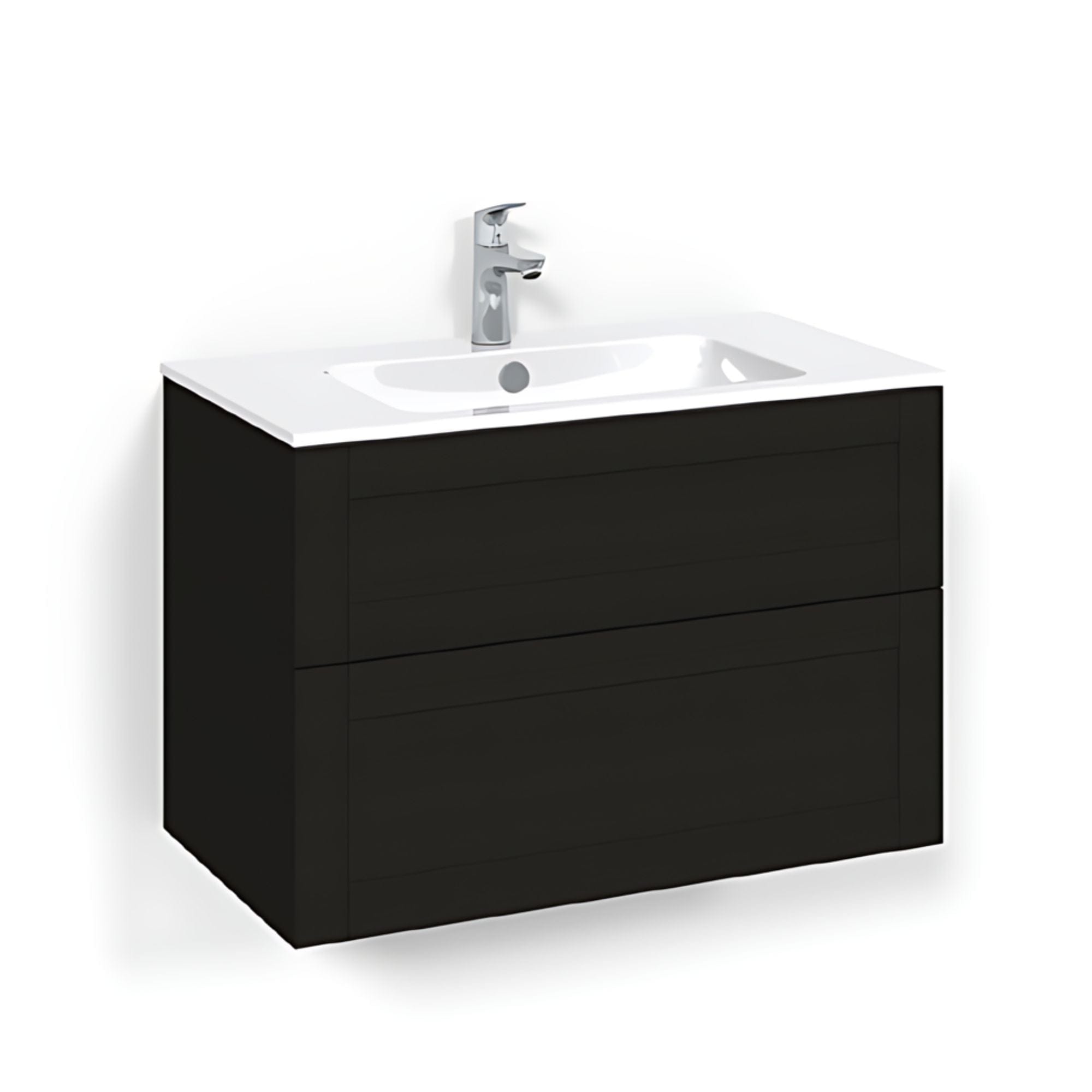 Macro Design CROWN Frame Servantskap 2 skuff - med LIGHT servant Svart eik / 80cm / Light 14 Macro Design Møbelpakke bad BUN-FSK80SFL14