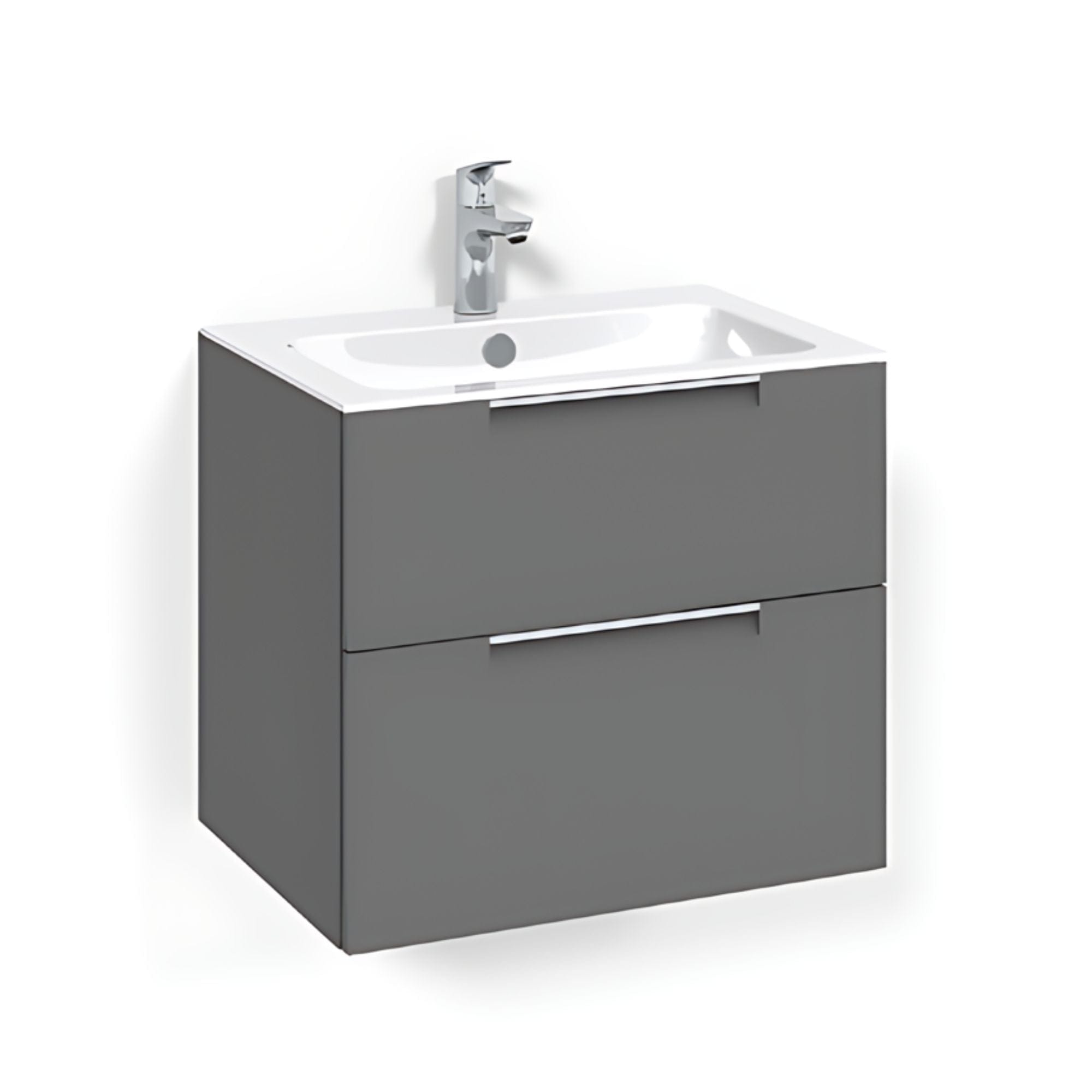 Macro Design CROWN Grip Servantskap 2 skuff - med LIGHT servant Antrasitt / 60cm / Light 8 Macro Design Servantskap BUN-FSK60ASL8