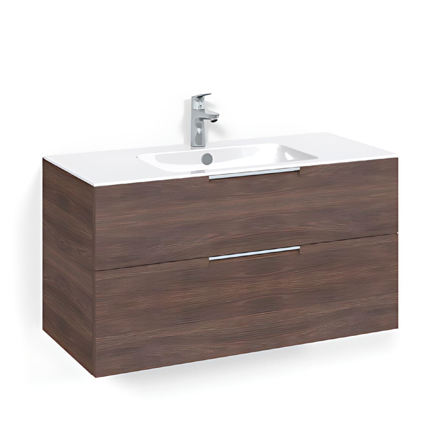 Macro Design CROWN Grip Servantskap 2 skuff - med LIGHT servant Brun ask / 100cm / Light 8 Macro Design Møbelpakke bad BUN-FSK100BJL8