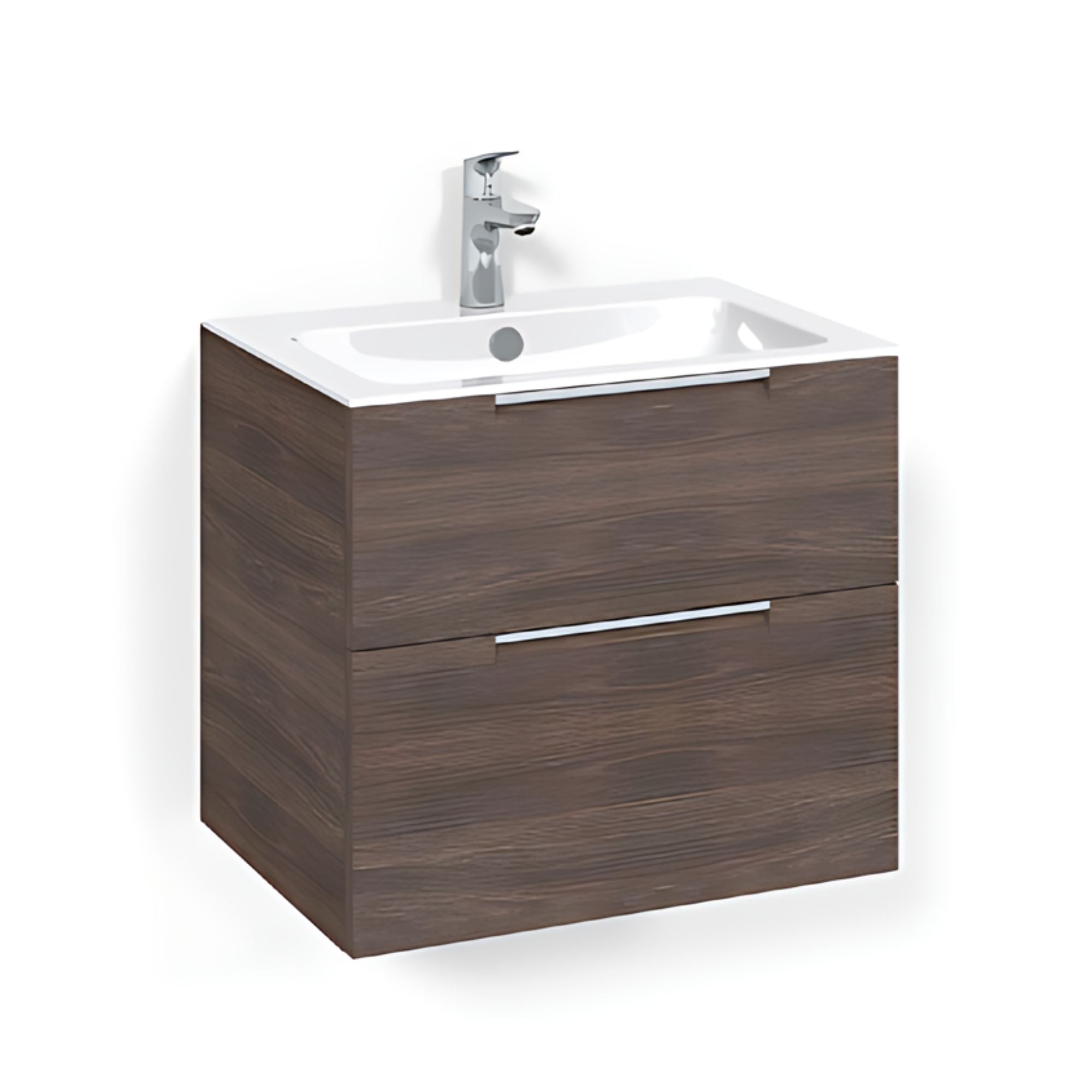 Macro Design CROWN Grip Servantskap 2 skuff - med LIGHT servant Brun ask / 60cm / Light 8 Macro Design Servantskap BUN-FSK60BSL8