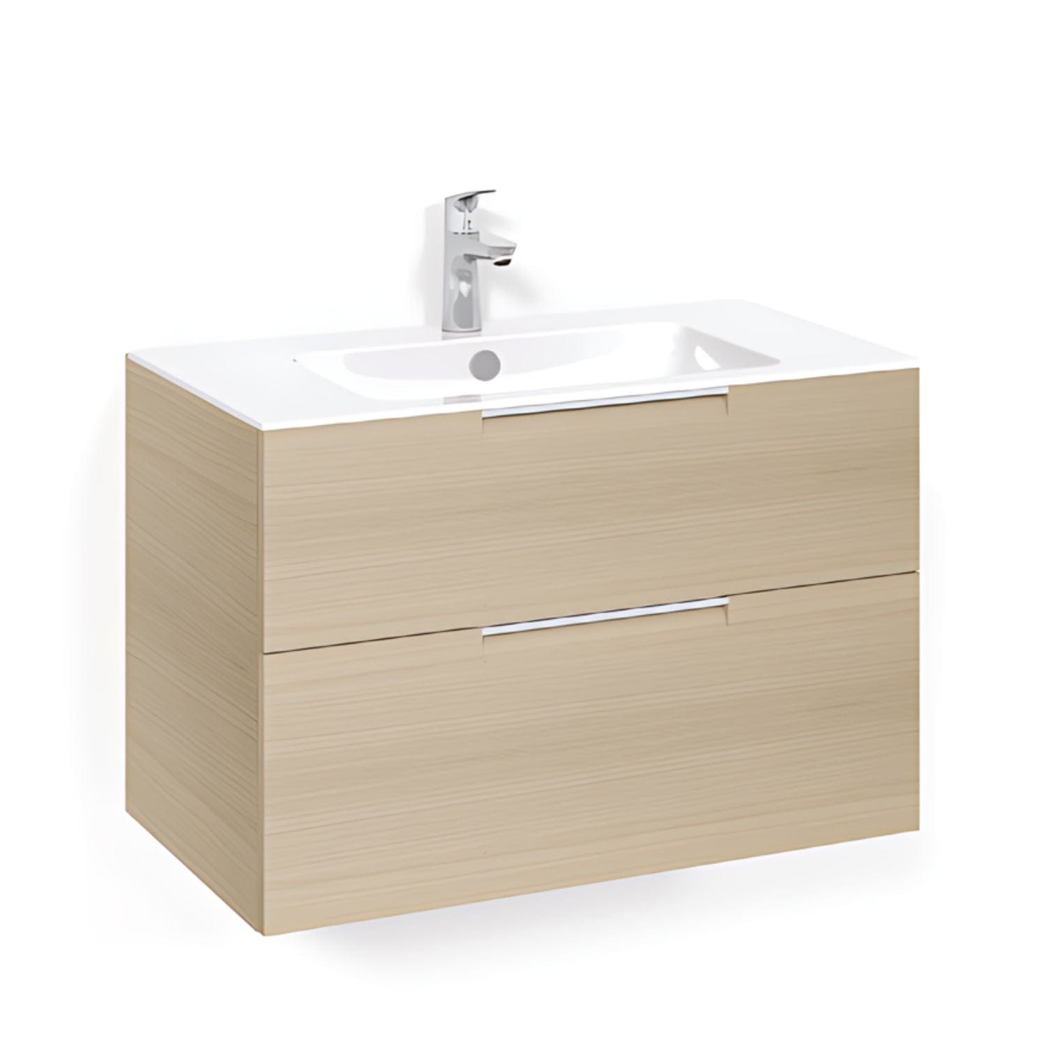 Macro Design CROWN Grip Servantskap 2 skuff - med LIGHT servant Eik / 80cm / Light 8 Macro Design Møbelpakke bad BUN-FSK80EJL8