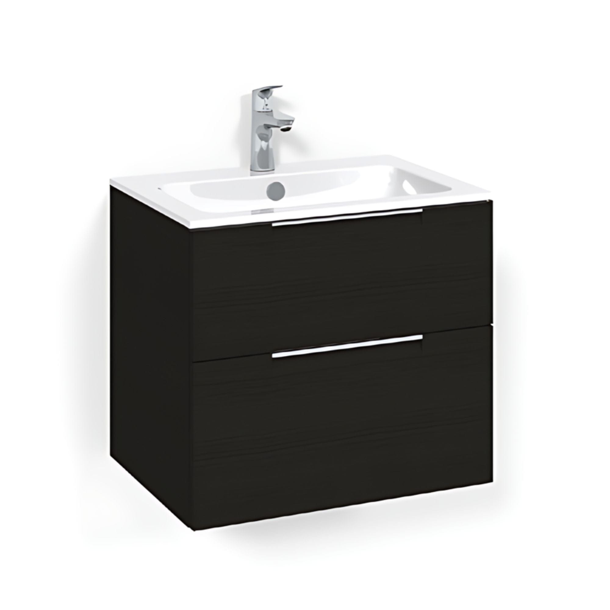 Macro Design CROWN Grip Servantskap 2 skuff - med LIGHT servant Svart eik / 60cm / Light 14 Macro Design Servantskap BUN-FSK60SSL14