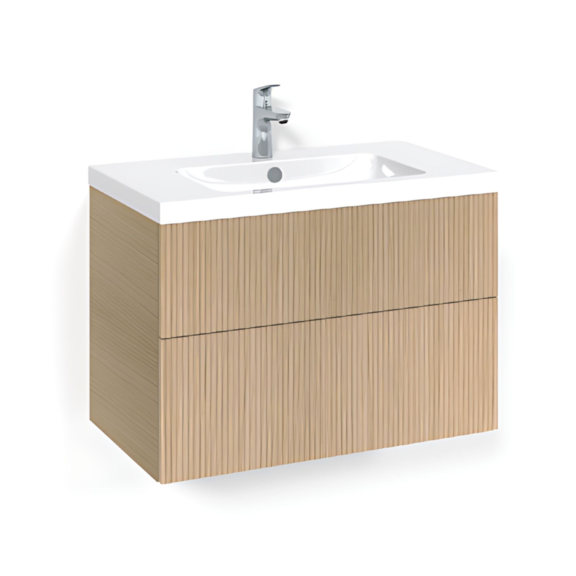 Macro Design CROWN Line/Push-open Servantskap 2 skuff - med LIGHT servant Eik / 80cm / Light 45 Macro Design Servantskap BUN-FSK80ELL45