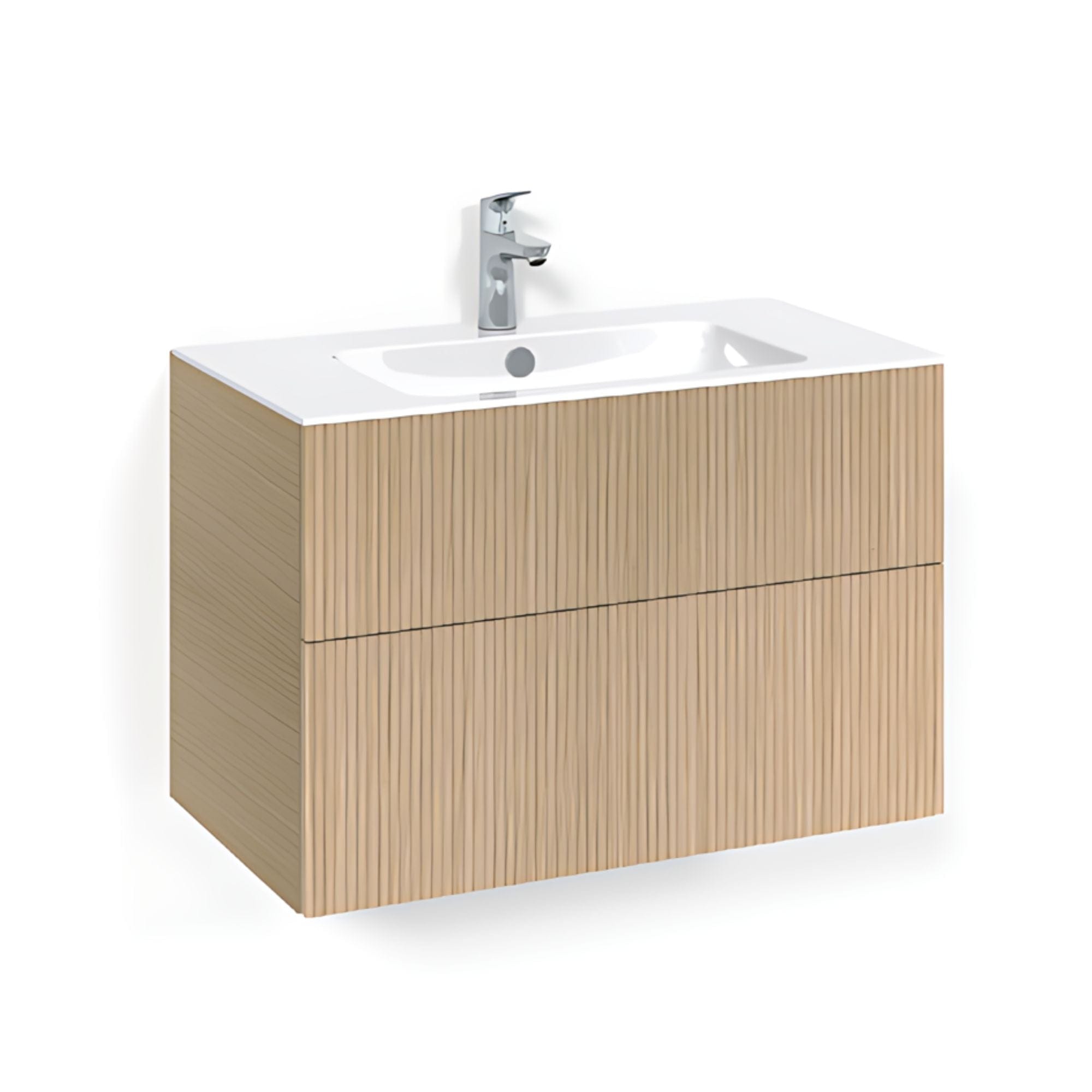 Macro Design CROWN Line/Push-open Servantskap 2 skuff - med LIGHT servant Eik / 80cm / Light 8 Macro Design Servantskap BUN-FSK80ELL8