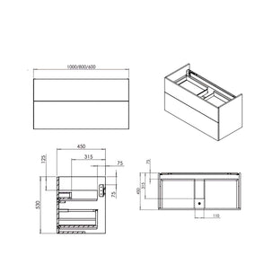 Macro Design CROWN Line/Push-open Servantskap 2 skuff - med LIGHT servant