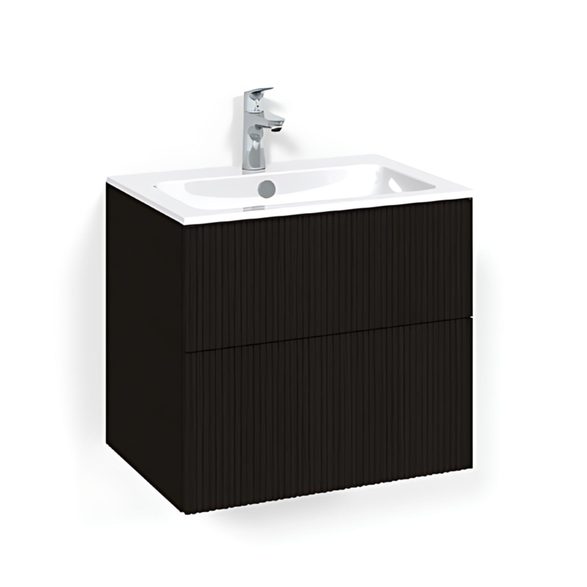 Macro Design CROWN Line/Push-open Servantskap 2 skuff - med LIGHT servant Svart eik / 60cm / Light 14 Macro Design Servantskap BUN-FSK60SLL14