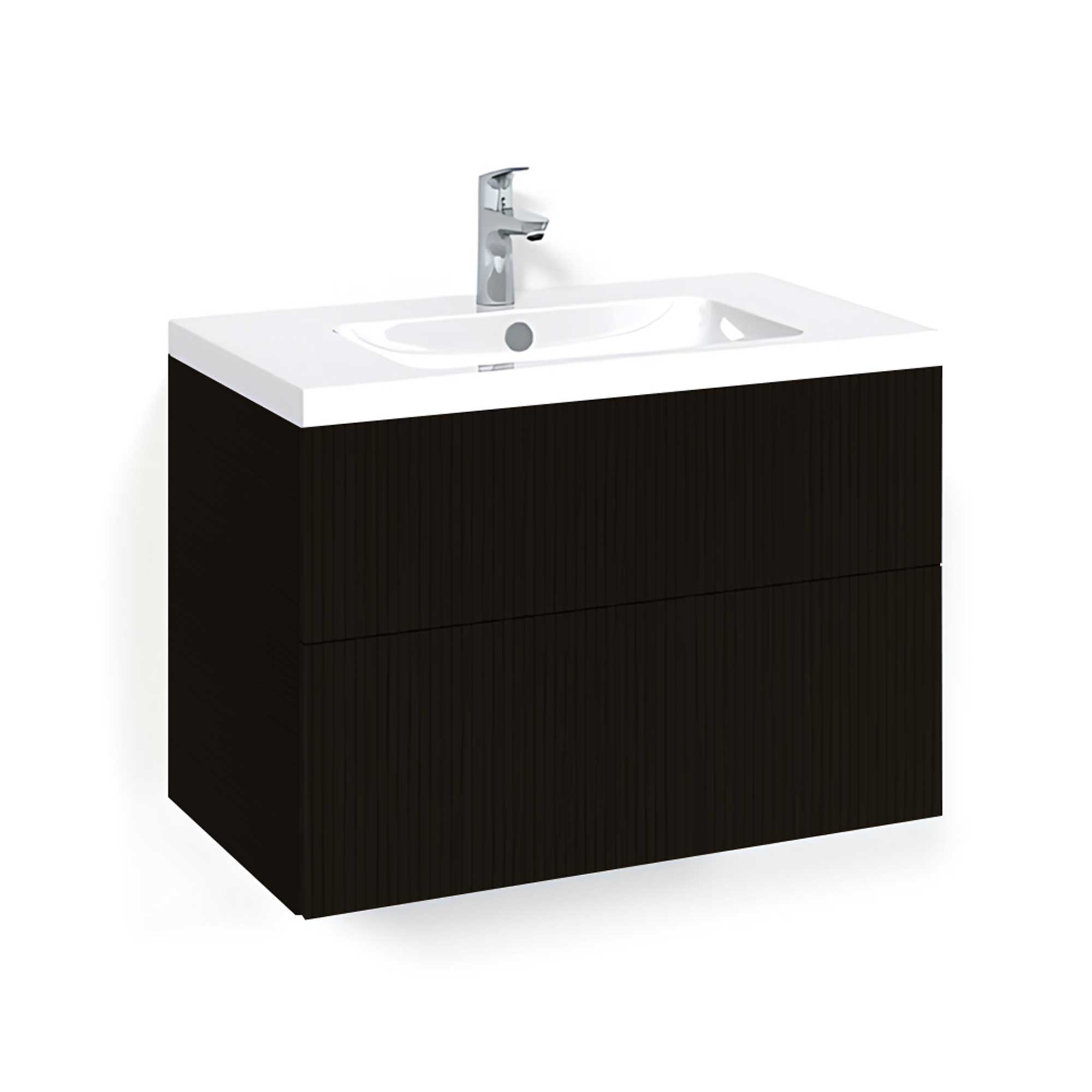 Macro Design CROWN Line/Push-open Servantskap 2 skuff - med LIGHT servant Svart eik / 80cm / Light 45 Macro Design Servantskap BUN-FSK80SLL45