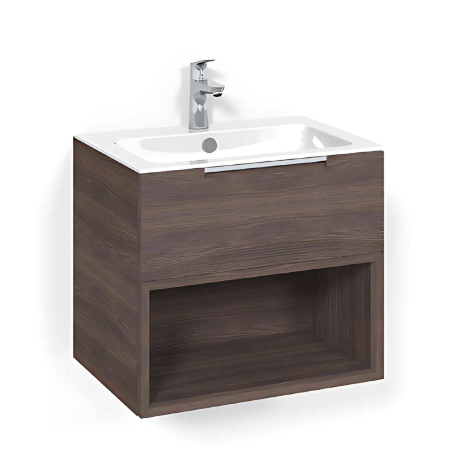 Macro Design CROWN Open box Servantskap 1 skuff - med LIGHT servant Brun ask / 60cm / Light 8 Macro Design Møbelpakke bad BUN-FSK60BOL8