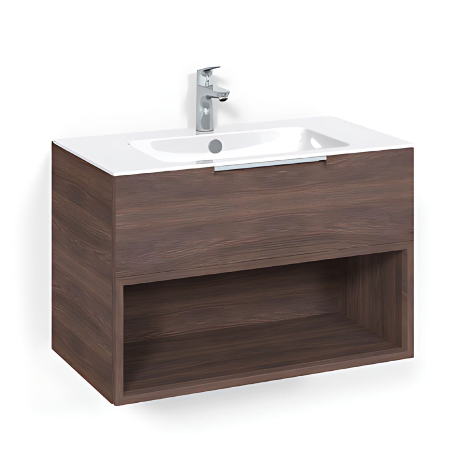 Macro Design CROWN Open box Servantskap 1 skuff - med LIGHT servant Brun ask / 80cm / Light 8 Macro Design Møbelpakke bad BUN-FSK80BOL8