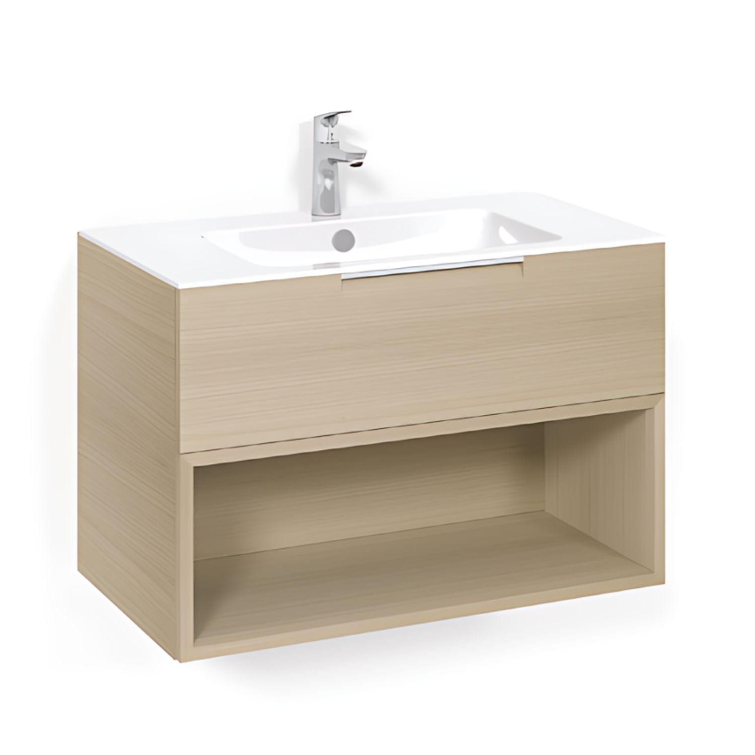 Macro Design CROWN Open box Servantskap 1 skuff - med LIGHT servant Eik / 80cm / Light 8 Macro Design Møbelpakke bad BUN-FSK80EOL8