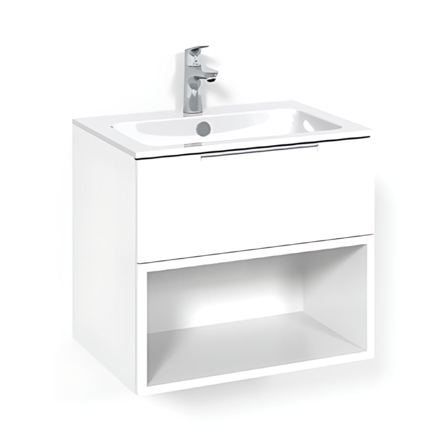 Macro Design CROWN Open box Servantskap 1 skuff - med LIGHT servant Hvit / 60cm / Light 14 Macro Design Møbelpakke bad BUN-FSK60VOL14