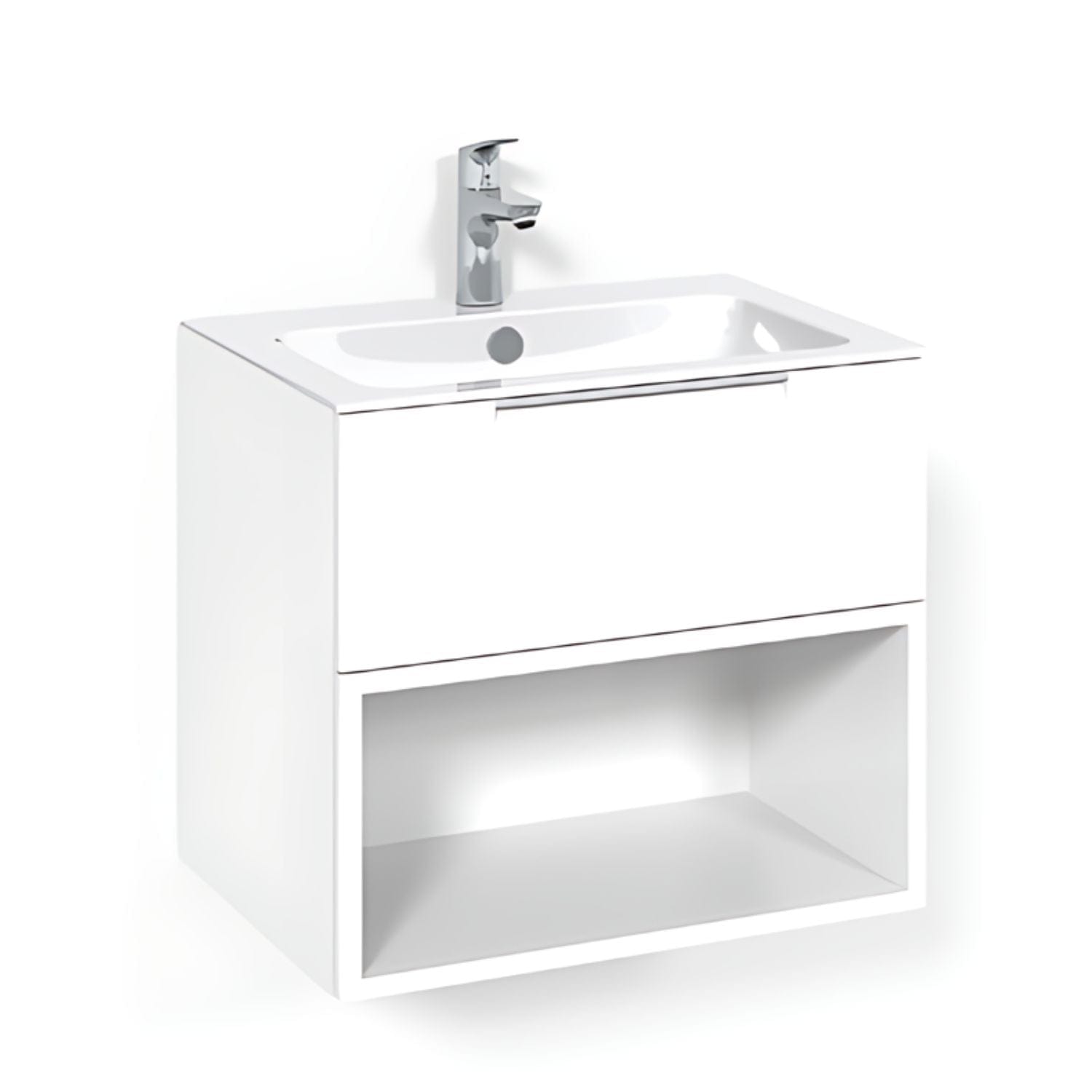 Macro Design CROWN Open box Servantskap 1 skuff - med LIGHT servant Hvit / 60cm / Light 8 Macro Design Møbelpakke bad BUN-FSK60VOL8