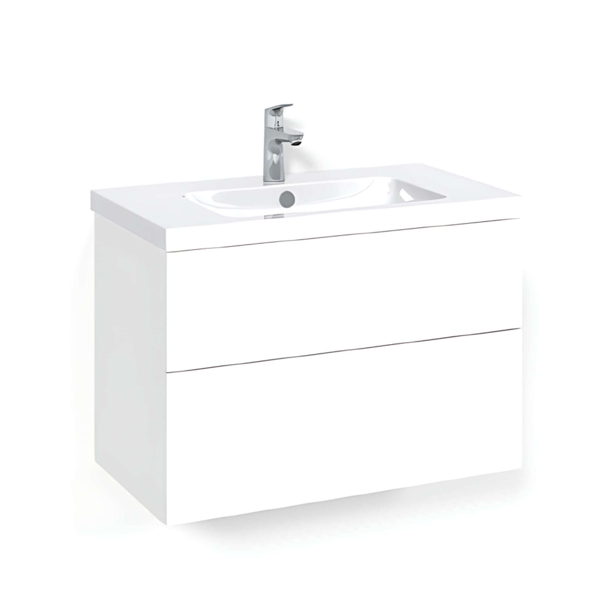 Macro Design CROWN Plain/Push-open Servantskap 2 skuff - med LIGHT servant Hvit / 80cm / Light 45 Macro Design Servantskap BUN-FSK80VPL45