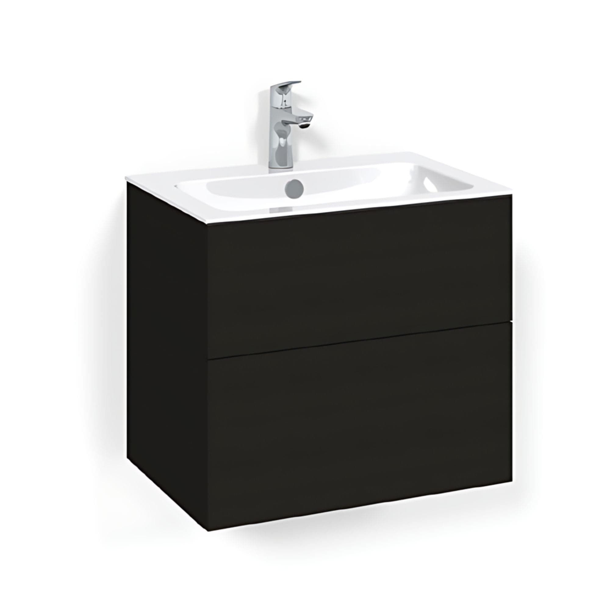 Macro Design CROWN Plain/Push-open Servantskap 2 skuff - med LIGHT servant Svart eik / 60cm / Light 8 Macro Design Servantskap BUN-FSK60SPL8