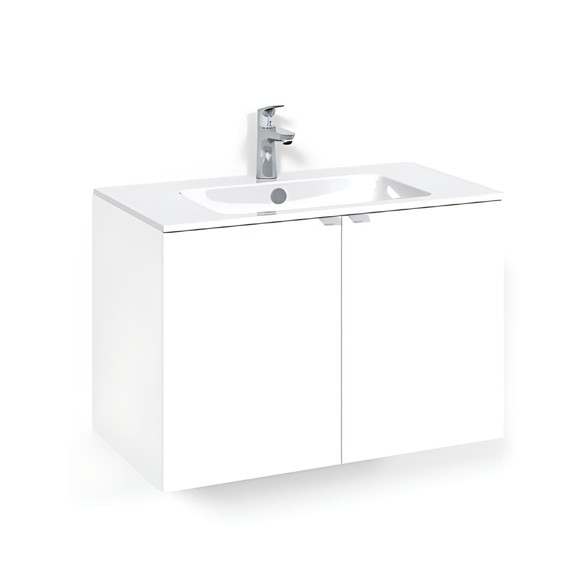 Macro Design CROWN Plain Servantskap 2 dør - med LIGHT 14 eller 45 servant Hvit / 80x45cm / Light 14 Macro Design Møbelpakke bad BUN-FSK80VLUL14