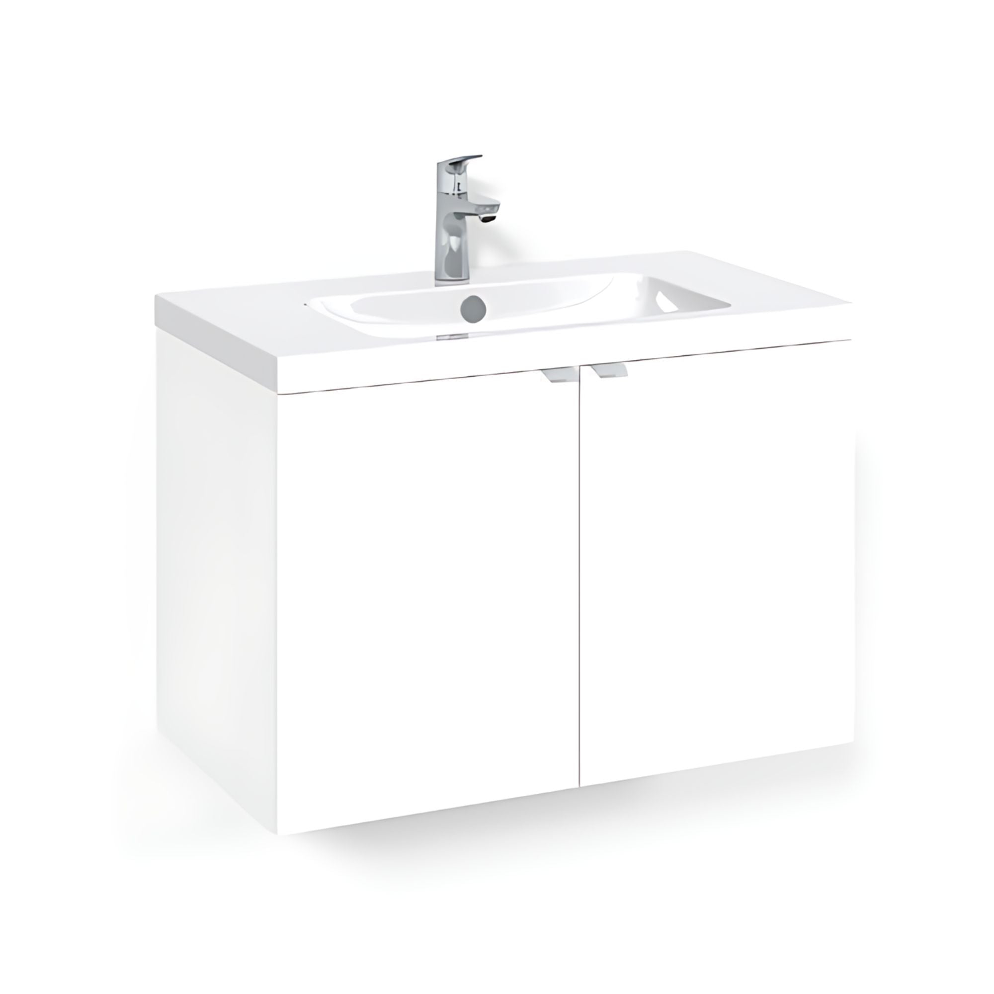 Macro Design CROWN Plain Servantskap 2 dør - med LIGHT 14 eller 45 servant Hvit / 80x45cm / Light 45 Macro Design Møbelpakke bad BUN-FSK80VLUL45