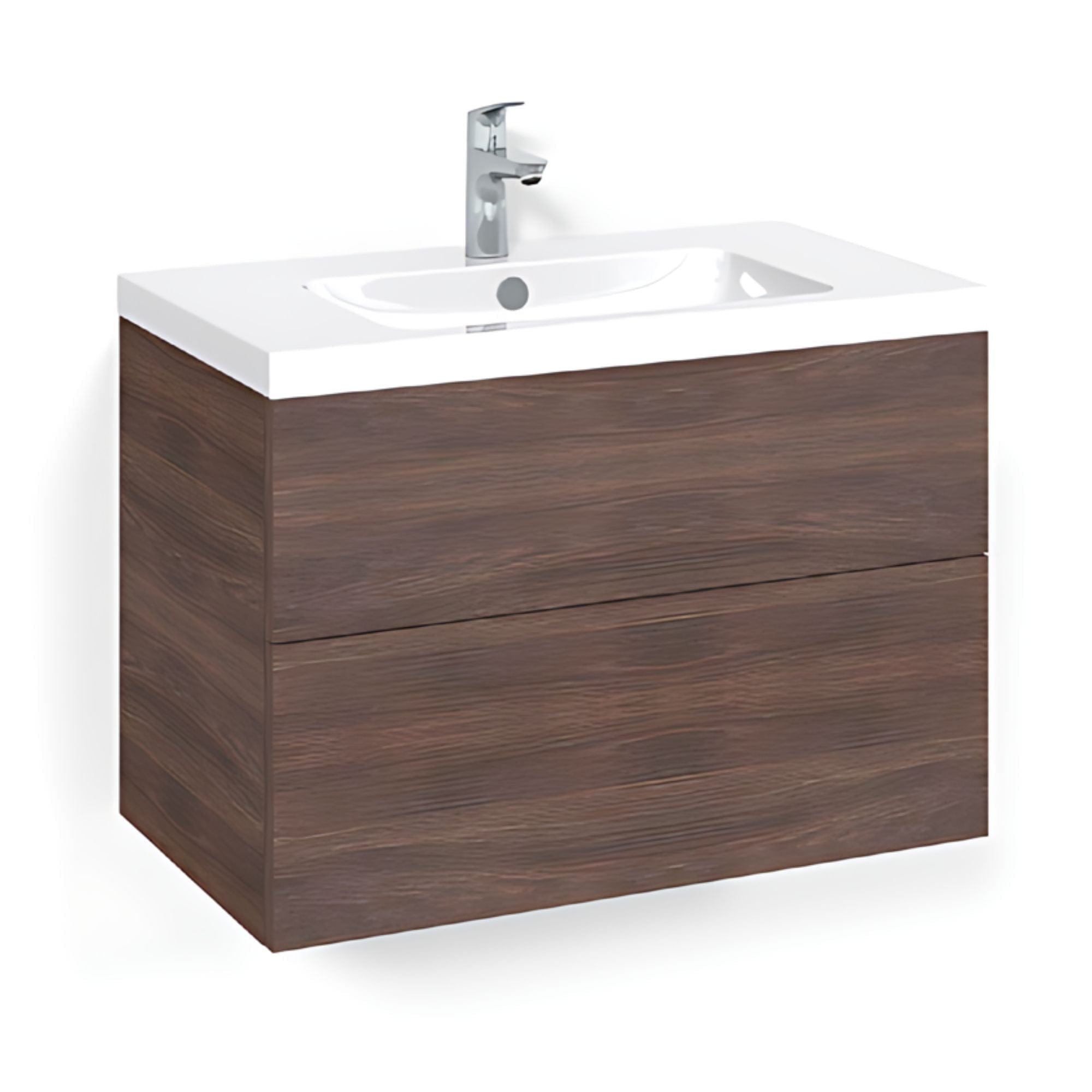 Macro Design CROWN Plain Servantskap 2 skuff - med LIGHT servant Brun ask / 80cm / Light 45 Macro Design Servantskap BUN-FSK80BPL45