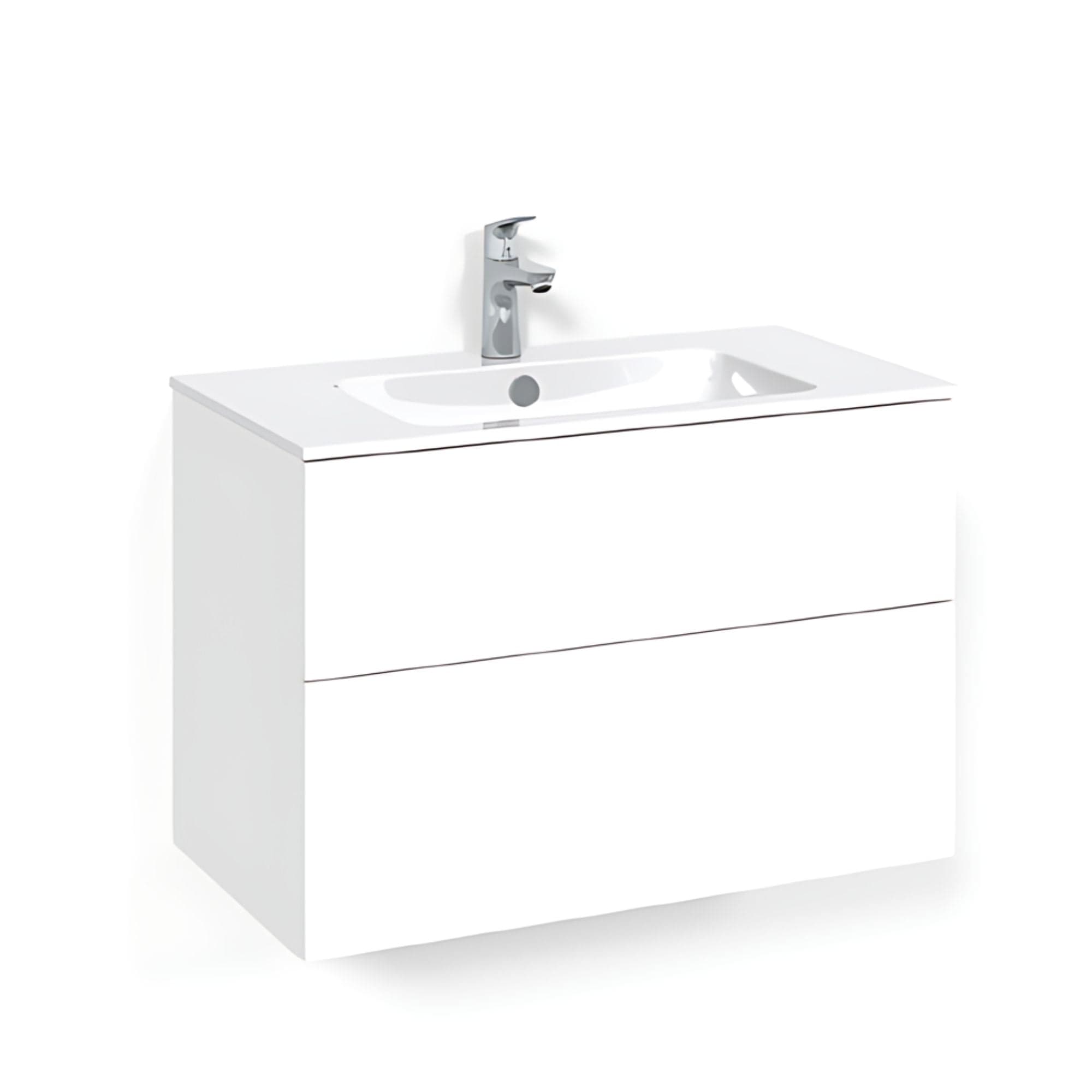 Macro Design CROWN Plain Servantskap 2 skuff - med LIGHT servant Hvit / 80cm / Light 14 Macro Design Servantskap BUN-FSK80VPL14