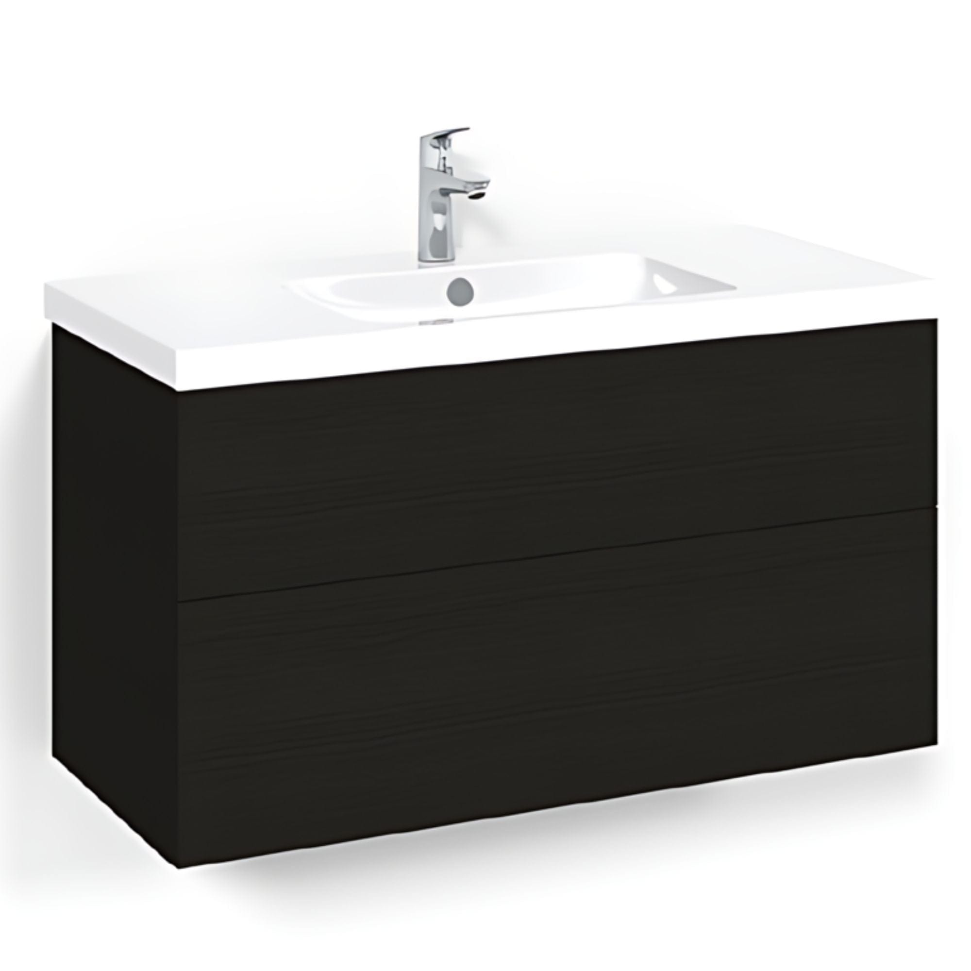 Macro Design CROWN Plain Servantskap 2 skuff - med LIGHT servant Svart eik / 100cm / Light 45 Macro Design Servantskap BUN-FSK100SPL45