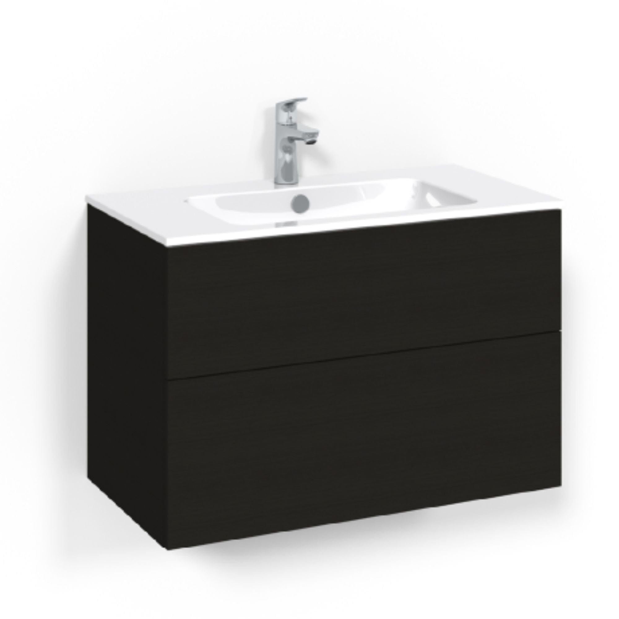 Macro Design CROWN Plain Servantskap 2 skuff - med LIGHT servant Svart eik / 80cm / Light 14 Macro Design Servantskap BUN-FSK80SPL14