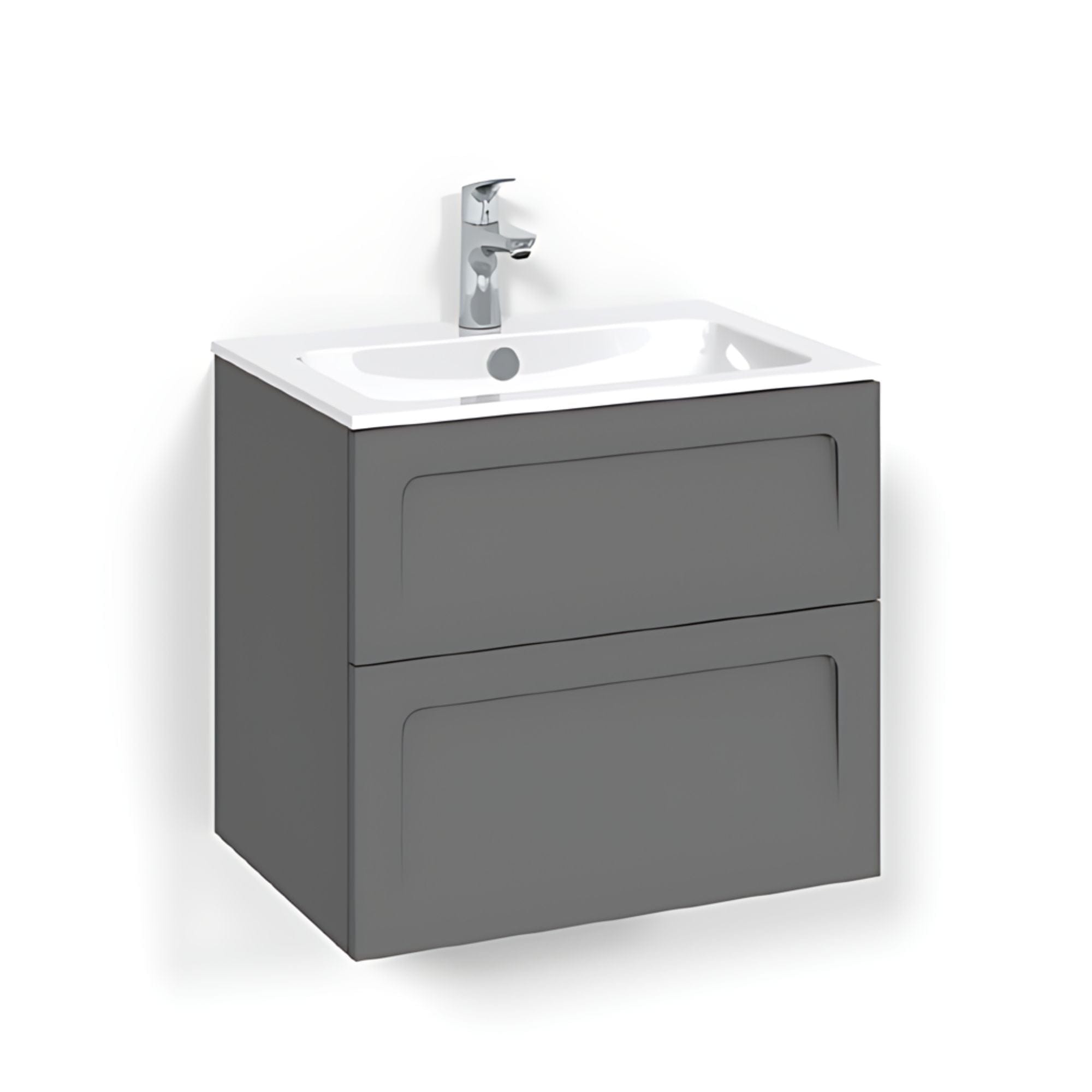 Macro Design CROWN Shape Servantskap 2 skuff - med LIGHT servant Antrasitt / 60cm / Light 14 Macro Design Servantskap BUN-FSK60ASL14