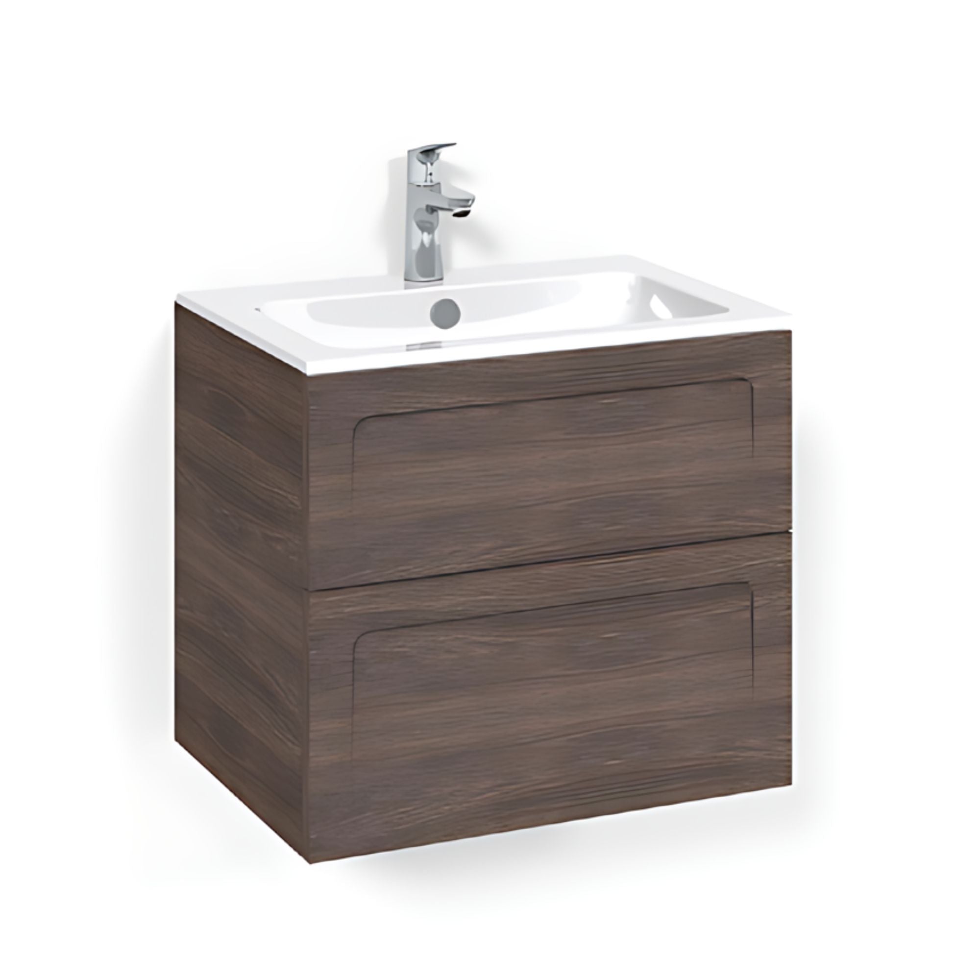 Macro Design CROWN Shape Servantskap 2 skuff - med LIGHT servant Brun ask / 60cm / Light 14 Macro Design Servantskap BUN-FSK60BSL14