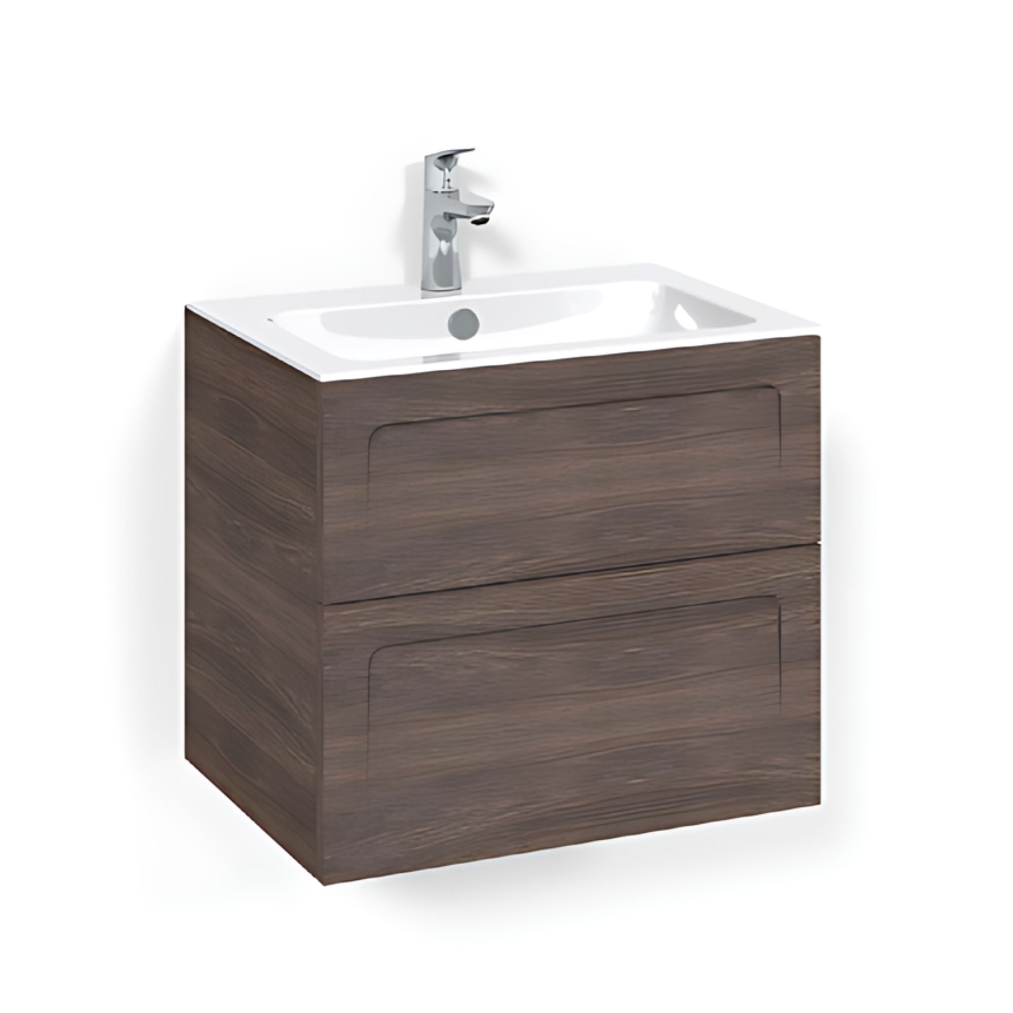 Macro Design CROWN Shape Servantskap 2 skuff - med LIGHT servant Brun ask / 60cm / Light 8 Macro Design Servantskap BUN-FSK60BSL8