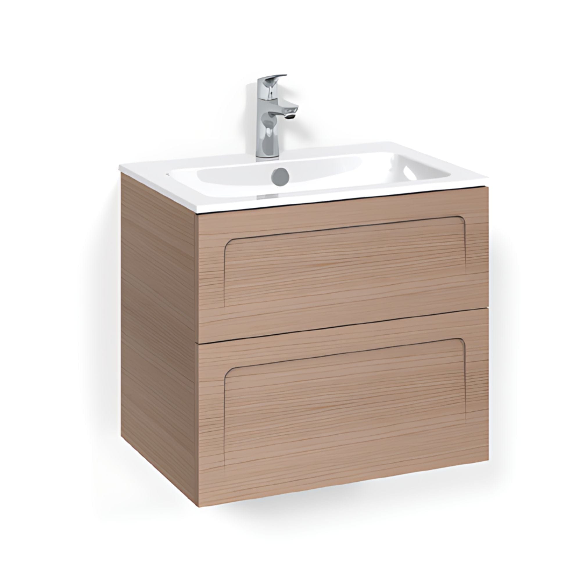 Macro Design CROWN Shape Servantskap 2 skuff - med LIGHT servant Eik / 60cm / Light 14 Macro Design Servantskap BUN-FSK60ESL14