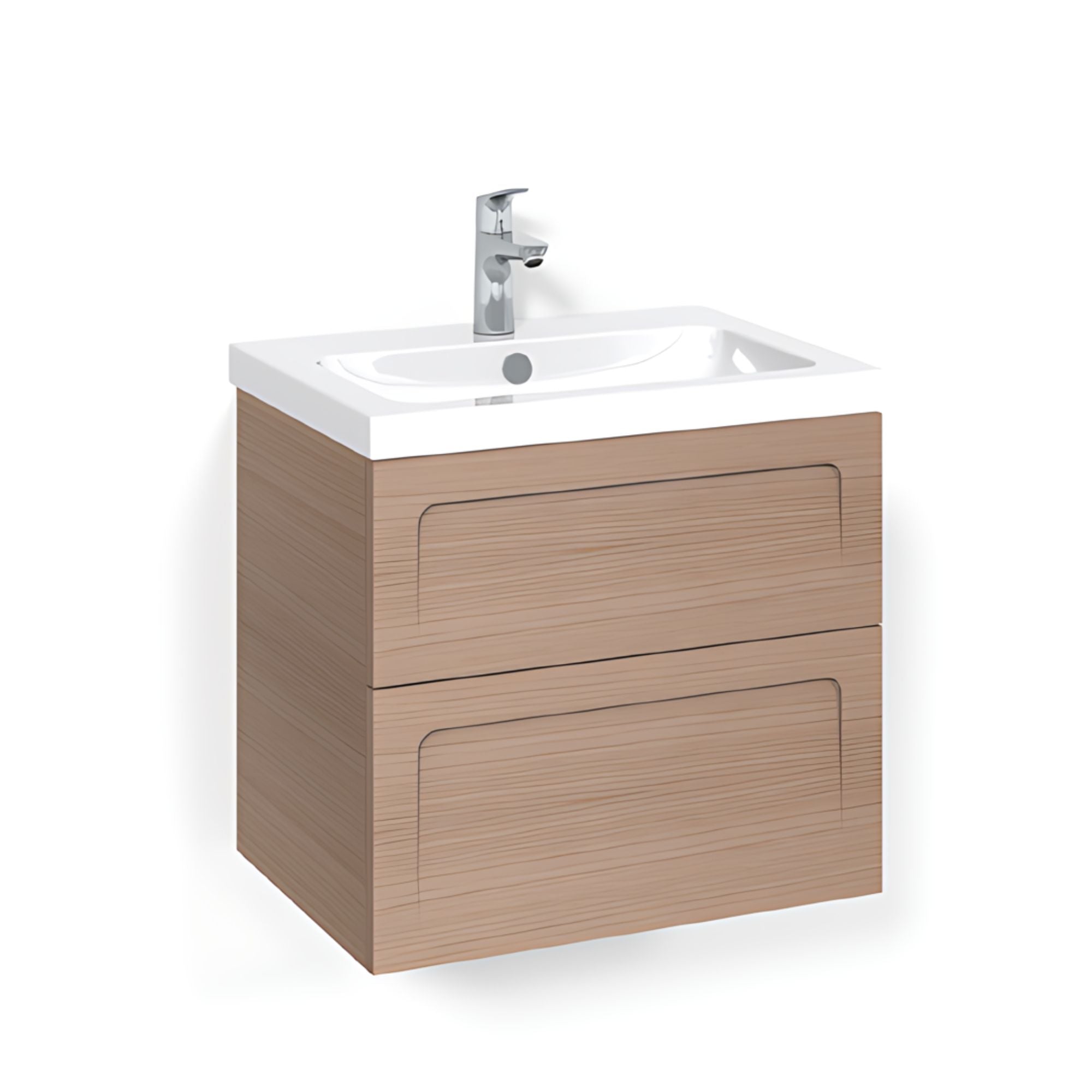 Macro Design CROWN Shape Servantskap 2 skuff - med LIGHT servant Eik / 60cm / Light 45 Macro Design Servantskap BUN-FSK60ESL45