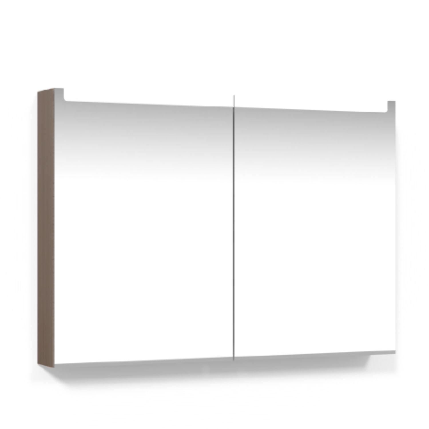 Macro Design CROWN Speilskap Innfelt belysning med 2 dør Brun ask / 100cm Macro Design Speilskap GRO-FCS100BBIF