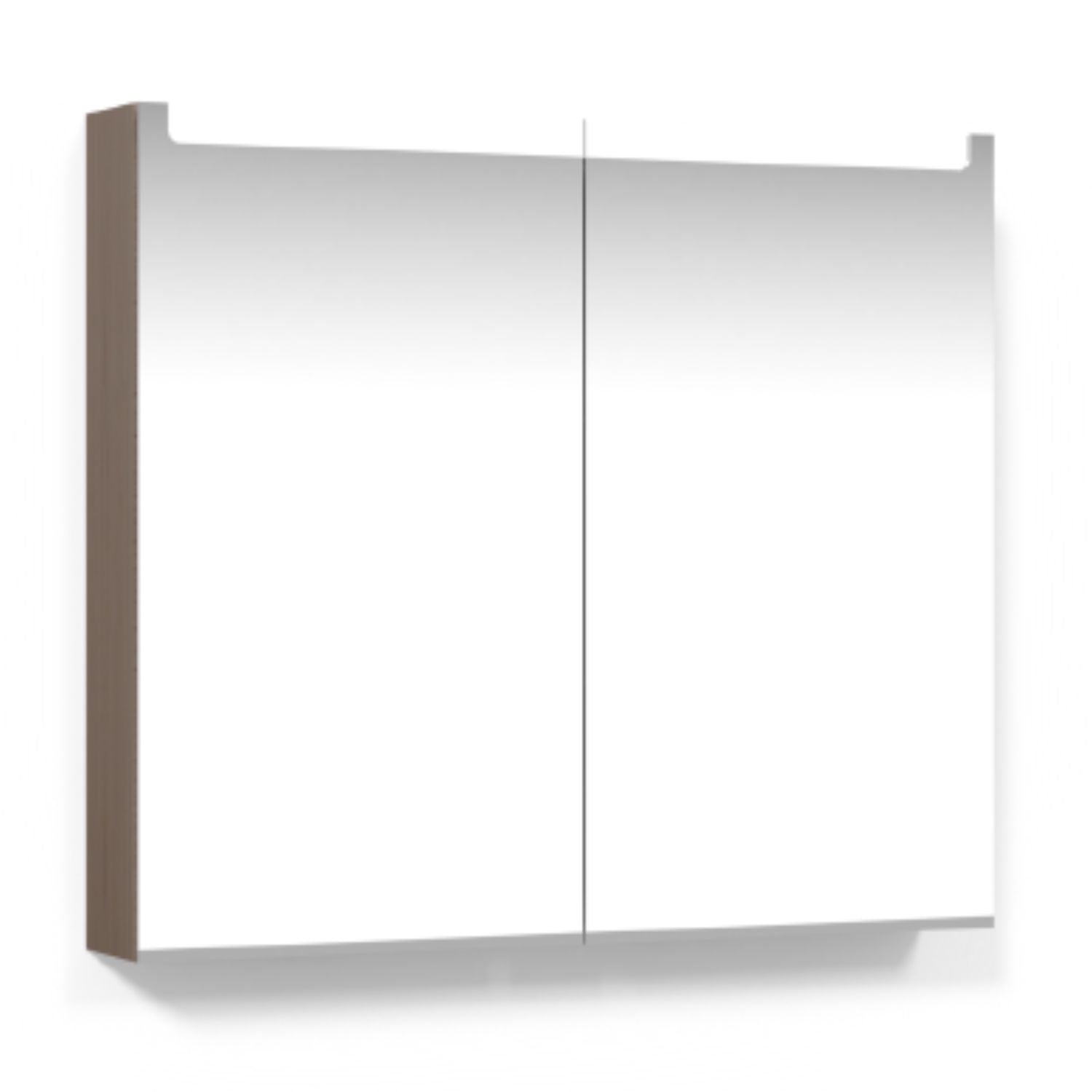 Macro Design CROWN Speilskap Innfelt belysning med 2 dør Brun ask / 80cm Macro Design Speilskap GRO-FCS80BBIF